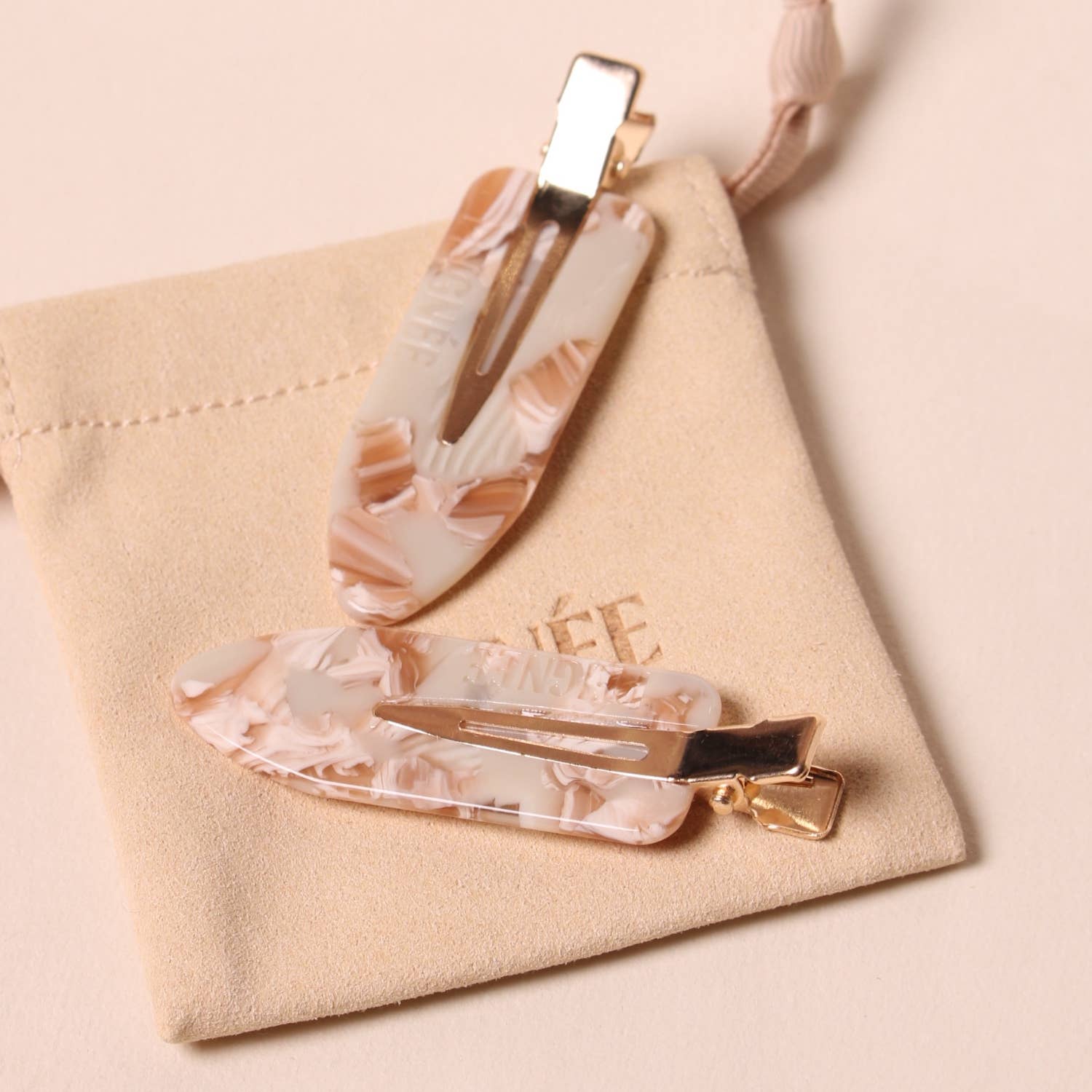 Nougat hair clips (Pair) - Peignee Paris