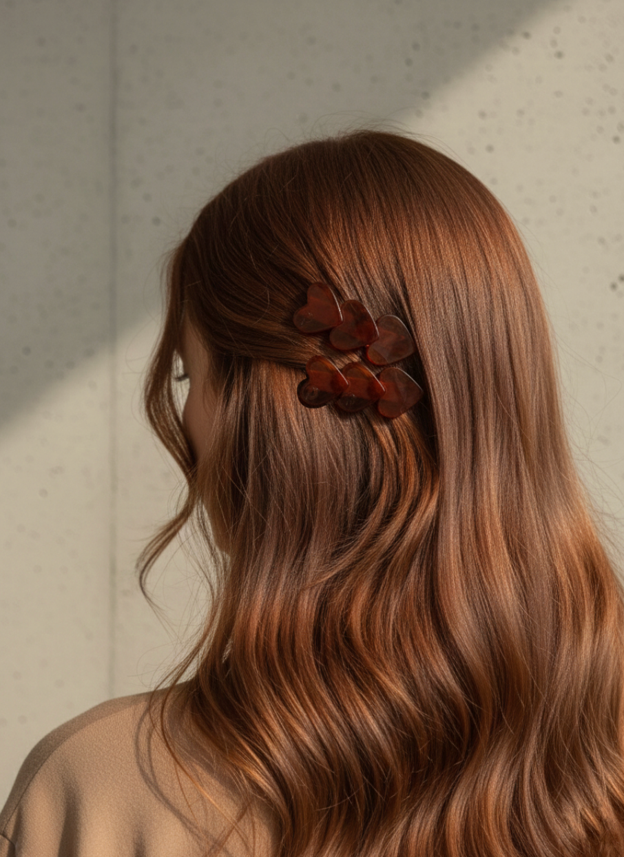 Heart Clip - Delicate Red (Pair) - Peignee Paris