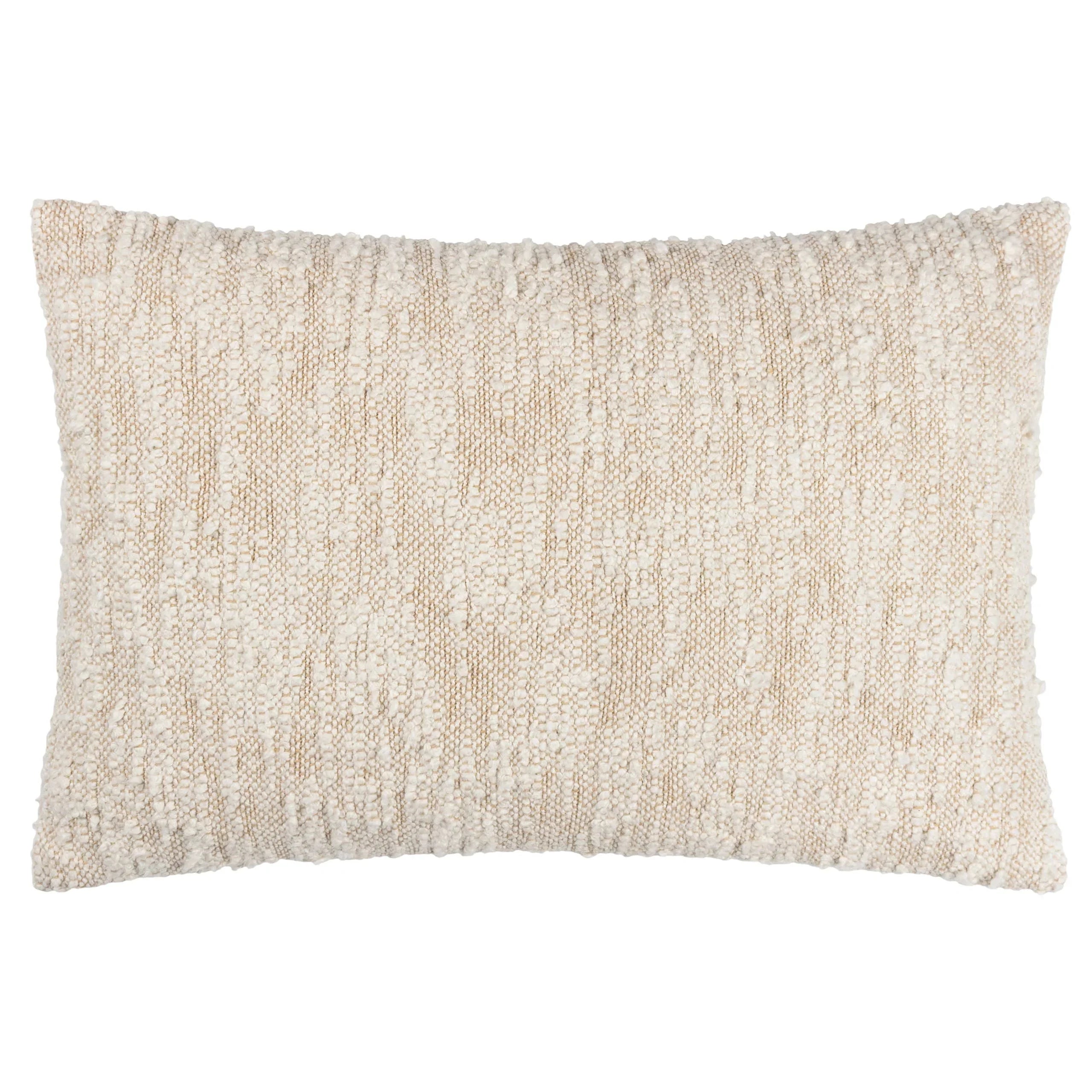Surya decorative throw pillow, textured woven fabric, beige and cream cotton blend