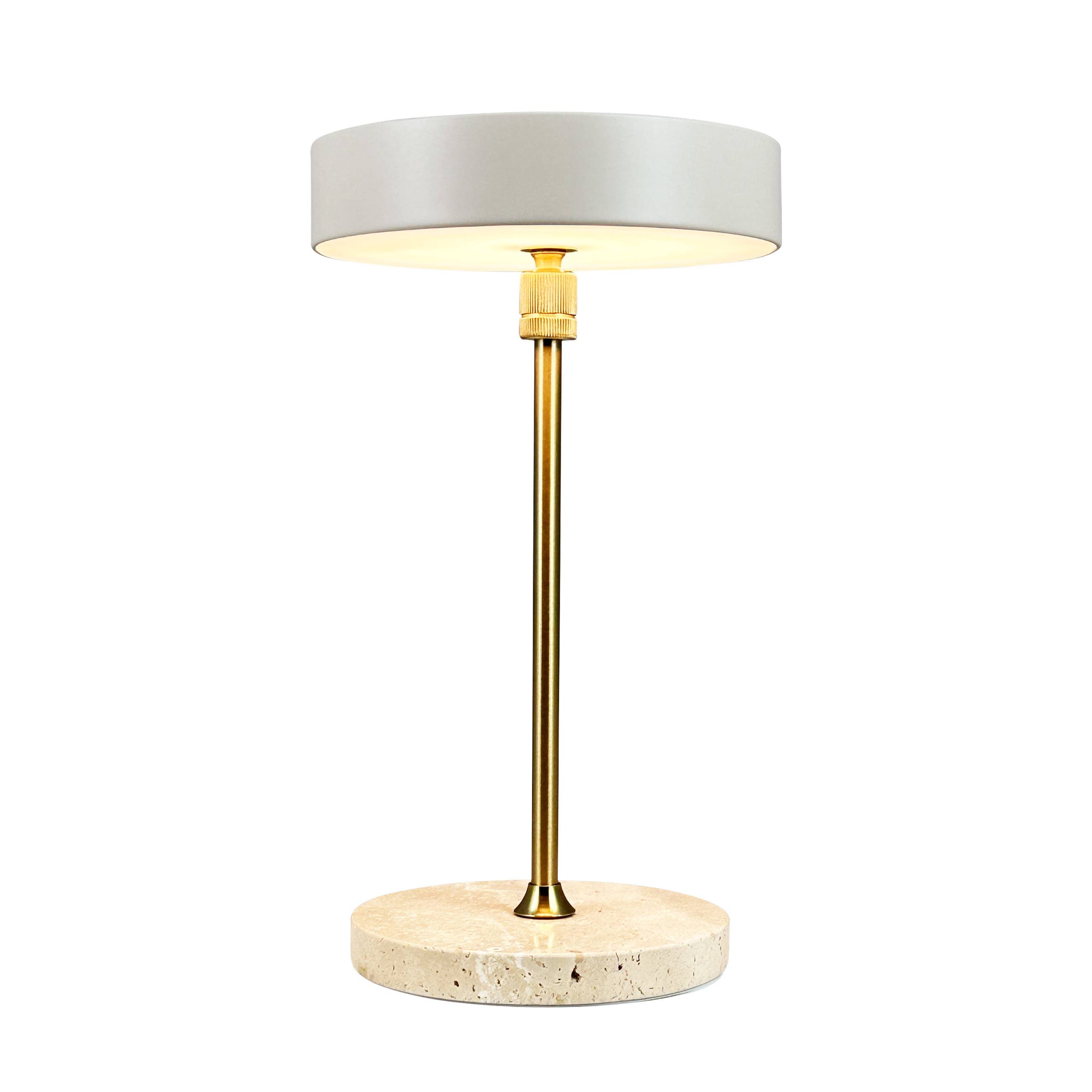 MOONLIGHT LED rechargeable tablelamp beige, brass,travertine