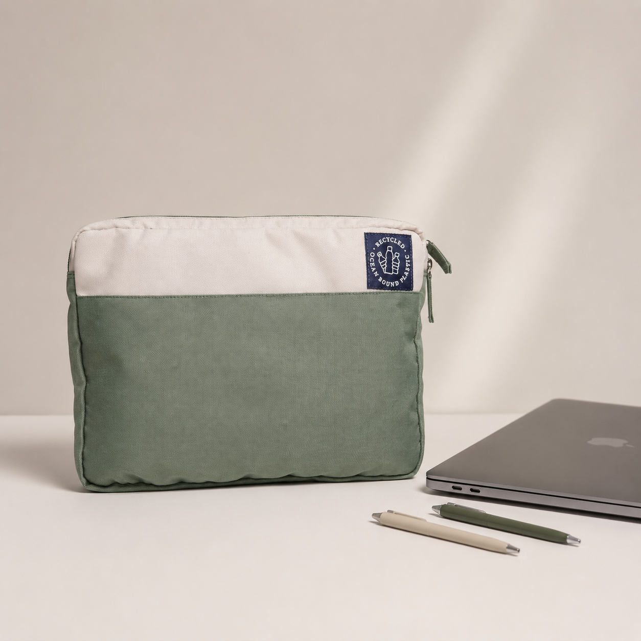 Laptop Sleeve - Recycled Ocean Plastic - Sage Green
