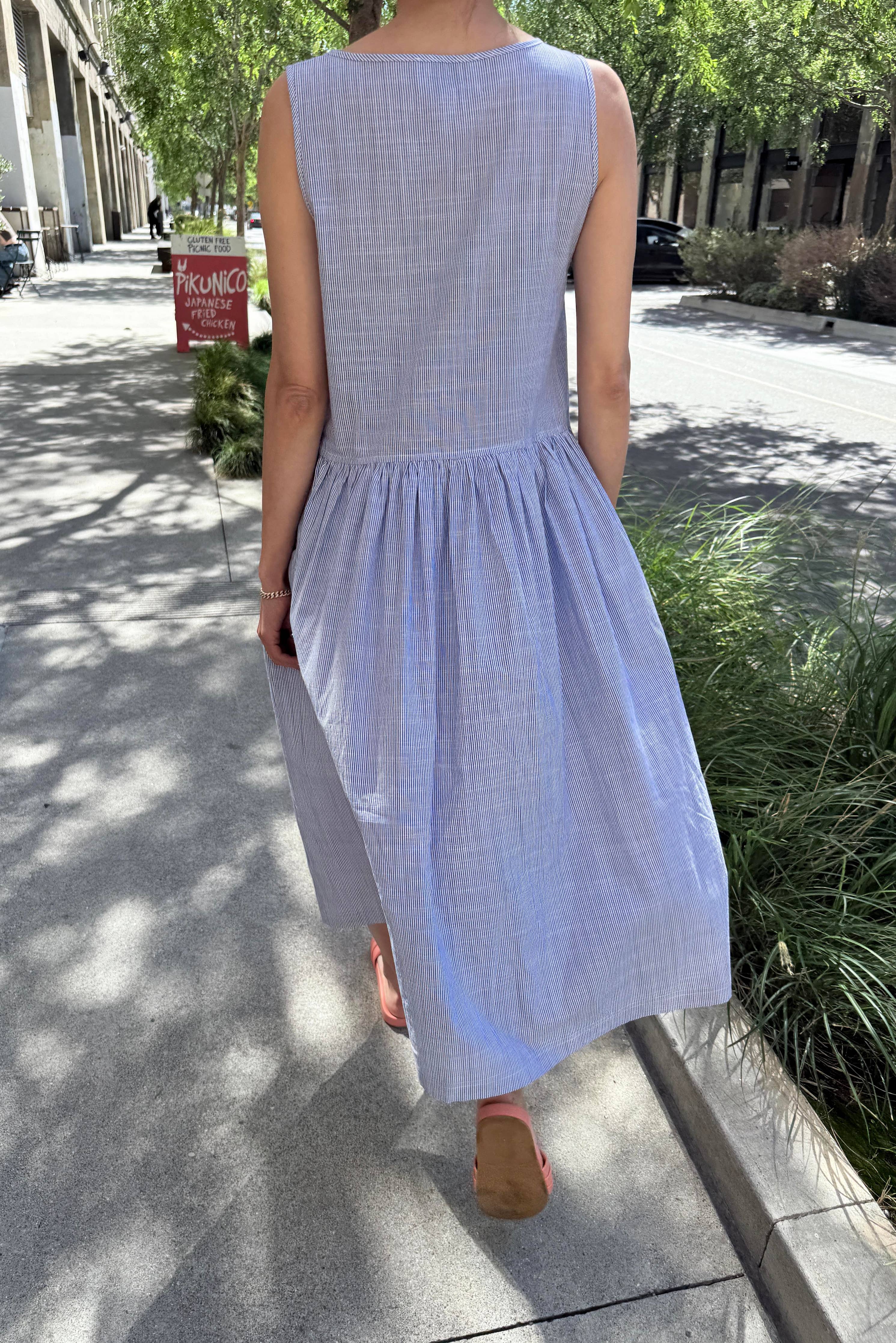 Marianne Dress in Blue Stripe — Le Bon Shoppe