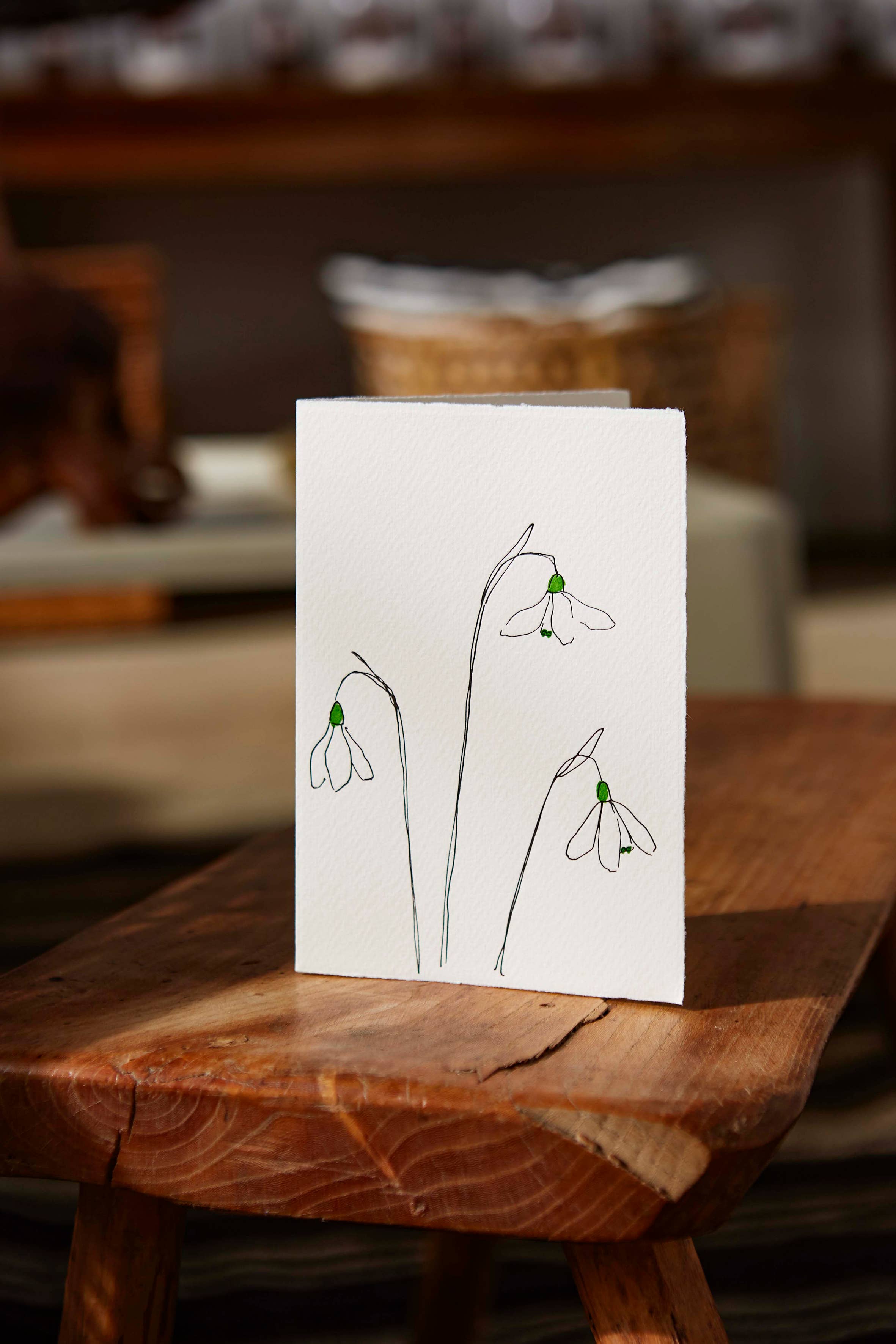 In The Meadow Card - Snowdrops