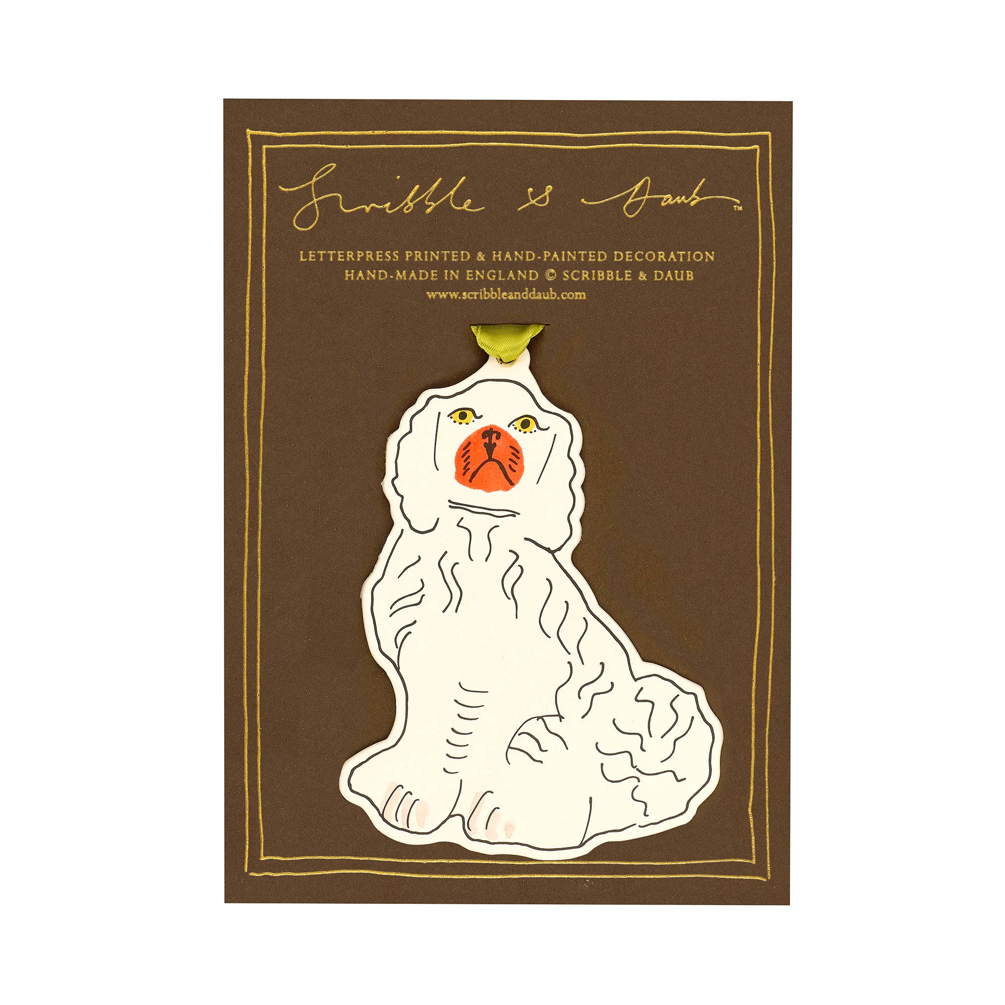 China Dog Charm / Decoration / Ornament / Gift Tag - Scribble & Daub