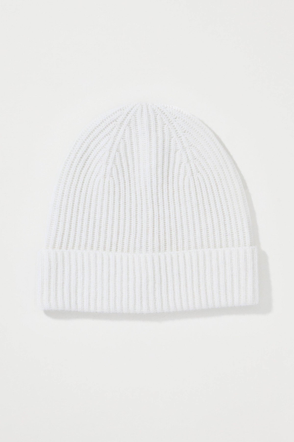 Kiltane Cashmere Ribbed Beanie Hat - Soft White