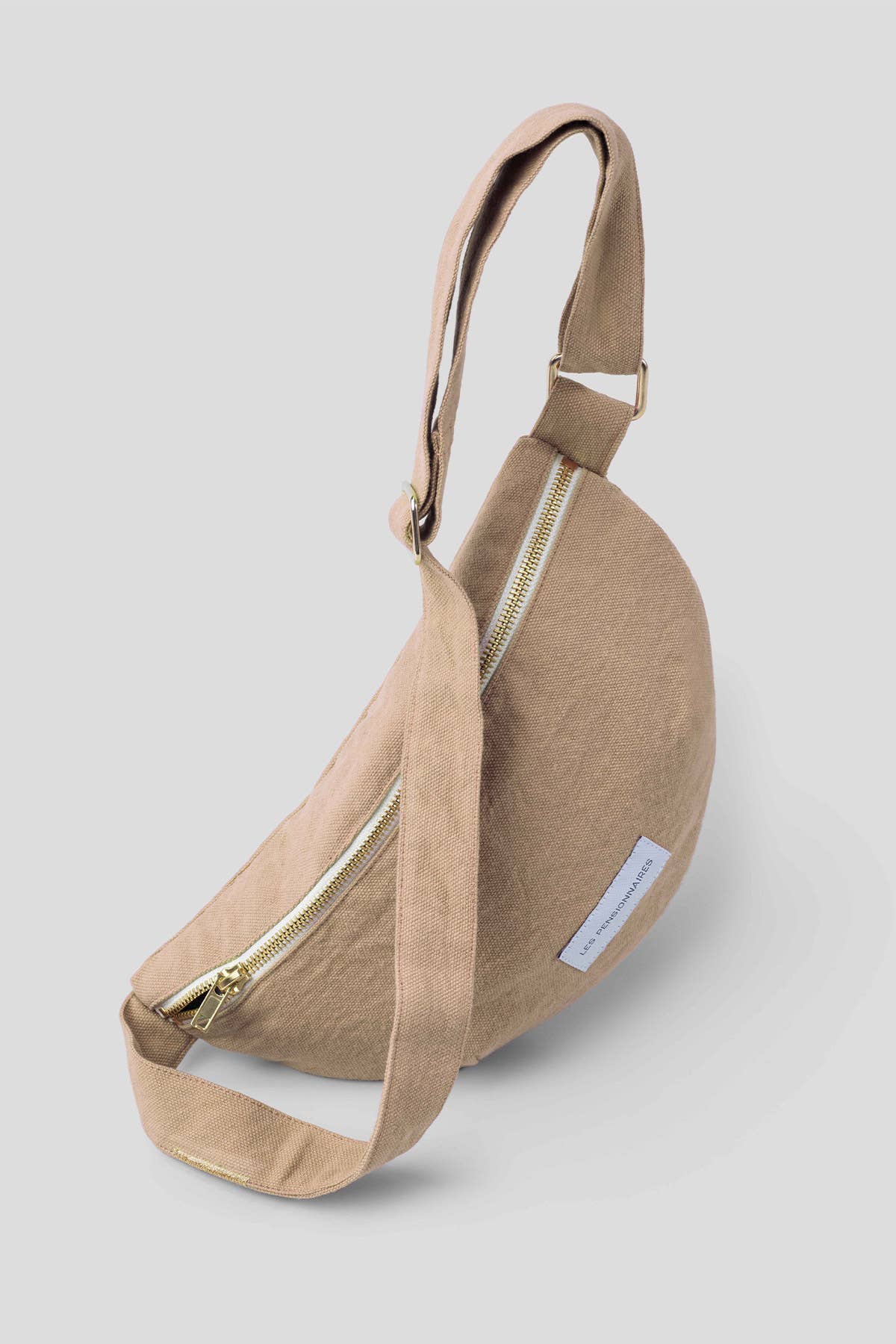 Beige sand organic cotton canvas fanny pack