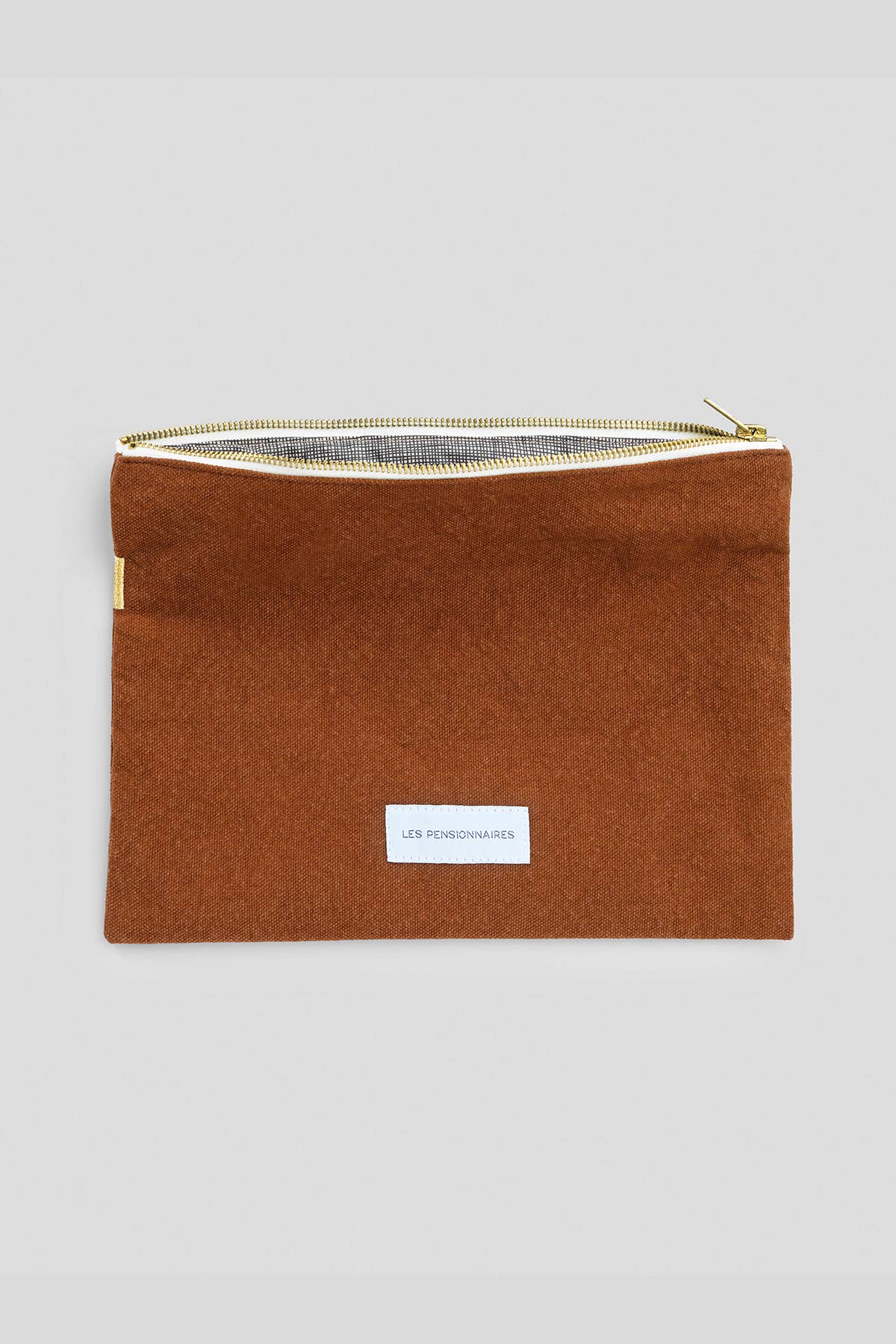 Large Pouch in Caramel Brown Organic Cotton Canvas