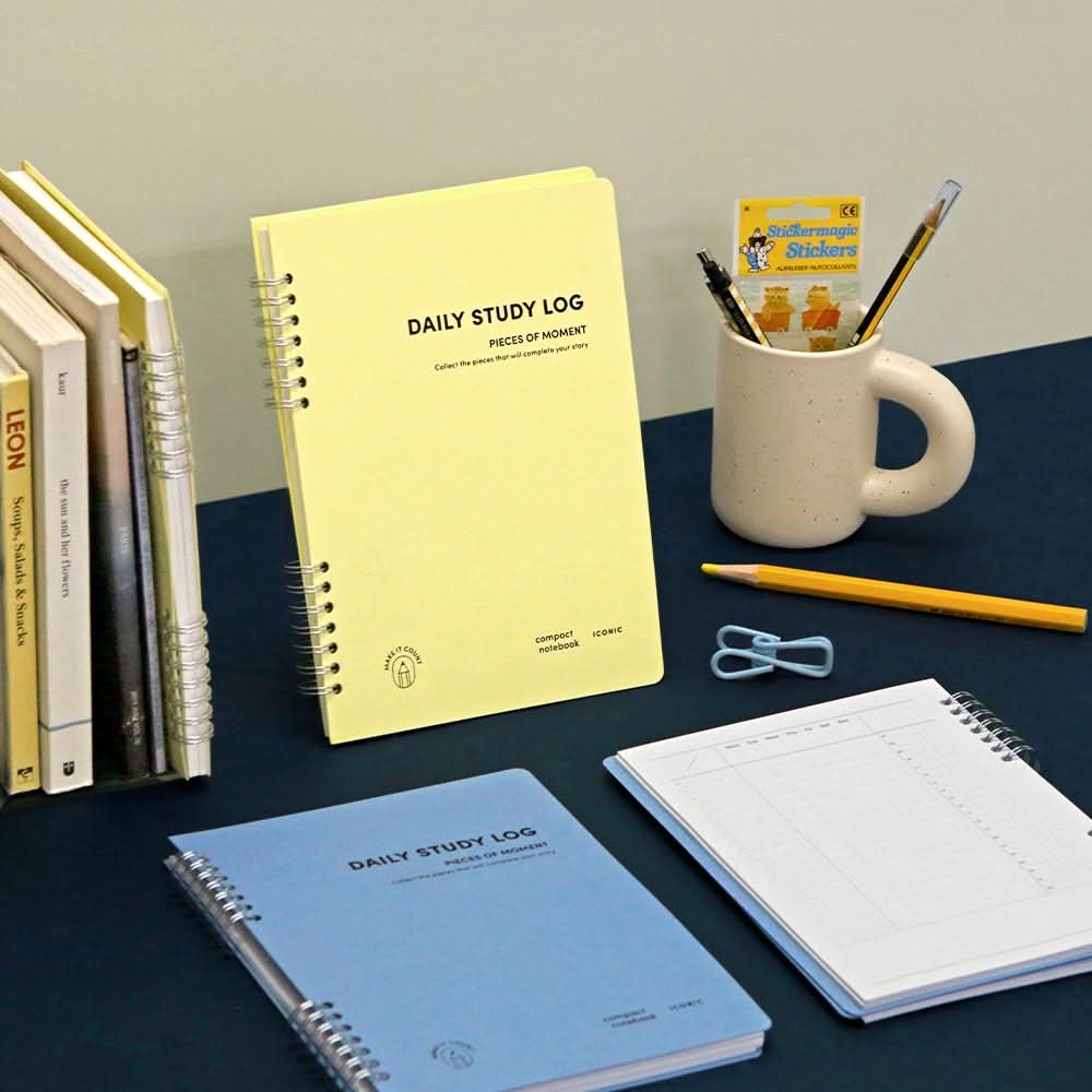 Iconic Daily A5 Study Planner – Undated Productivity Notebook: Lemon yellow