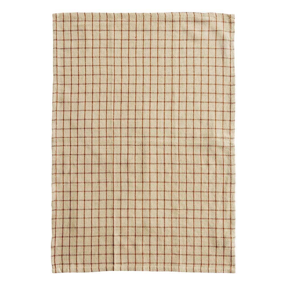 Nordic Tea Towel - Sand/Brown Check