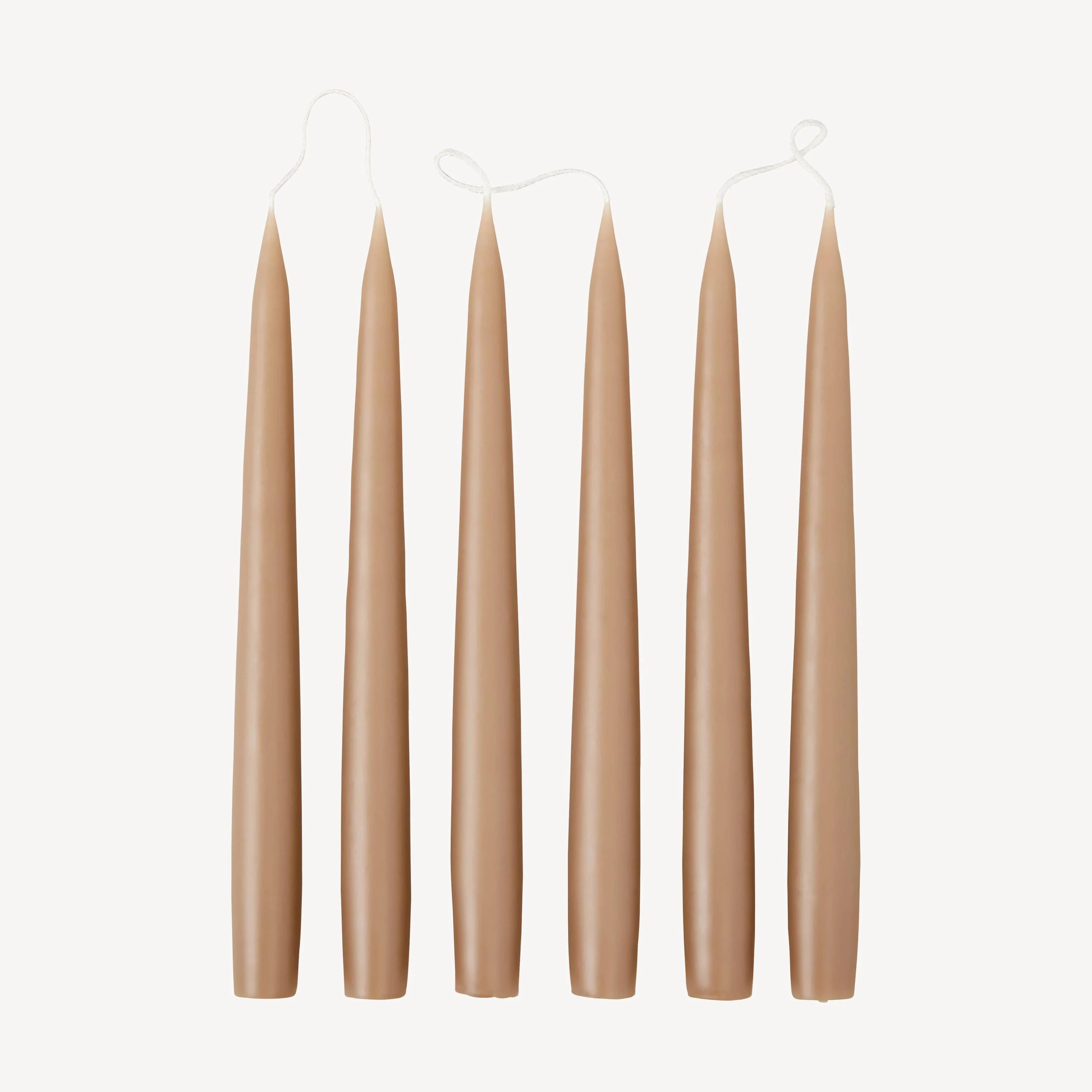 Mo candles beige taper candles set of five, premium wax, minimalist design