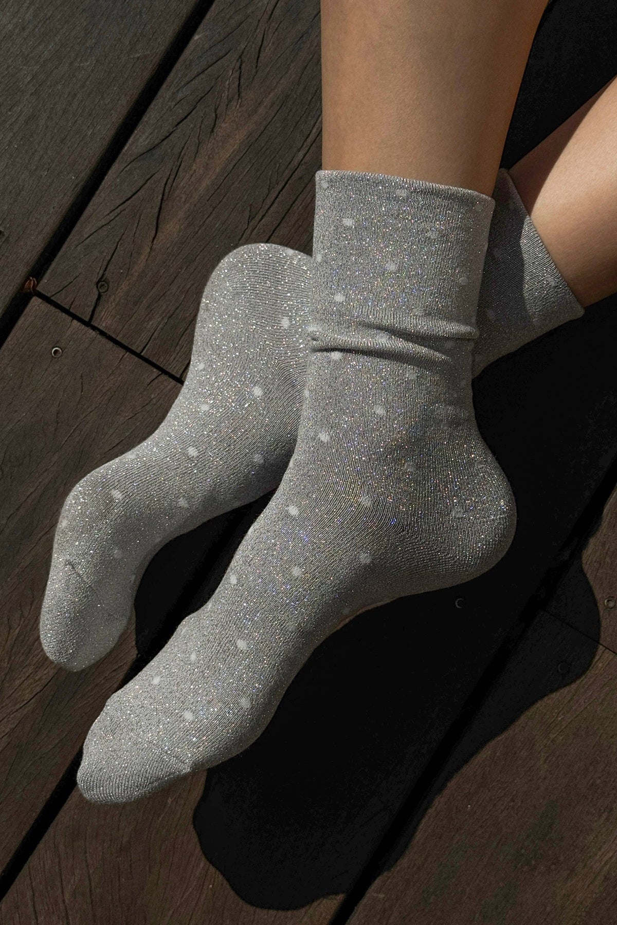 Le Bon Shoppe Lurex Patterned Sneaker Socks – Polka Dot