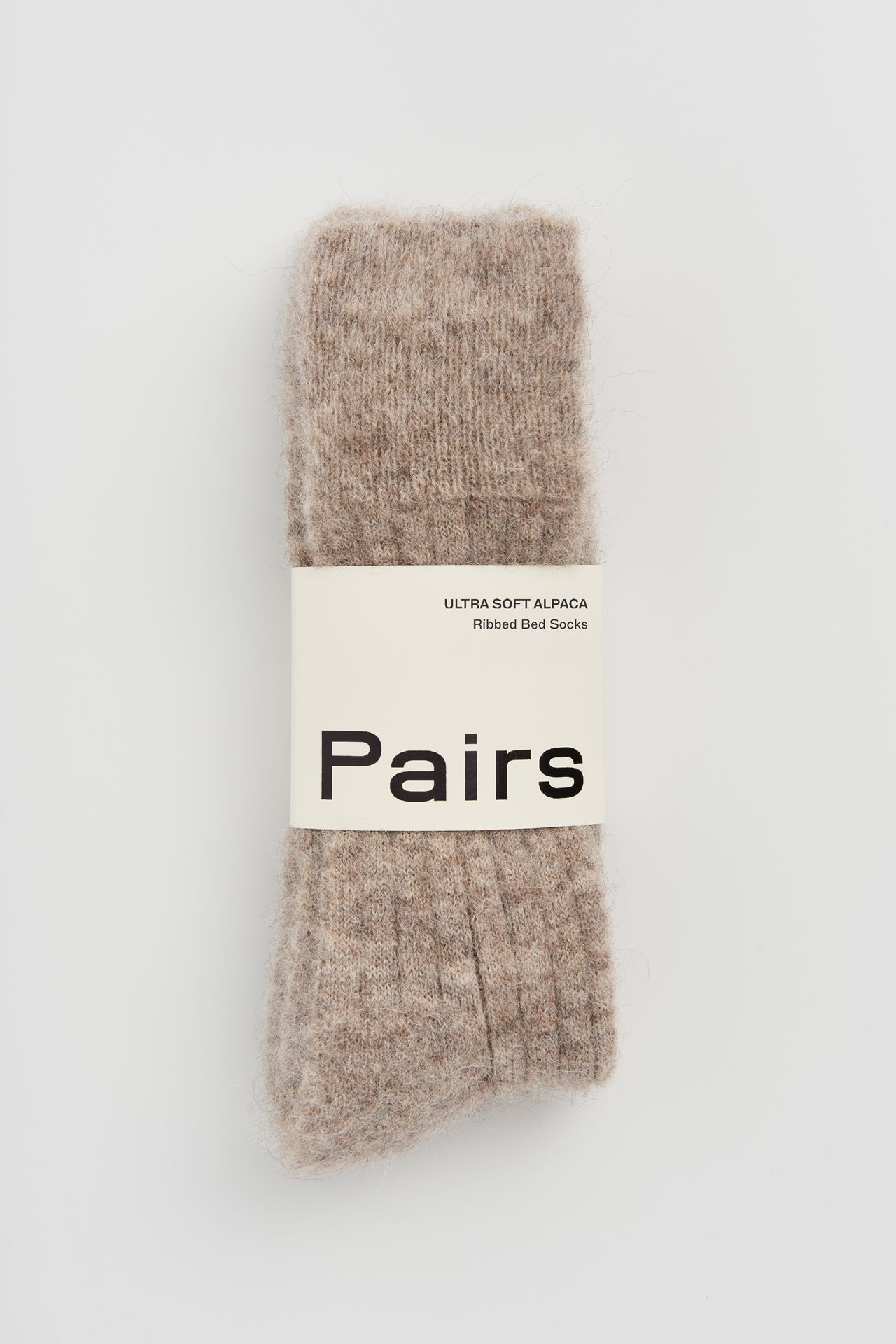 Hare Grey Ultra Soft Alpaca Ribbed Bed Socks: Hare Grey / Medium (UK 8-10)
