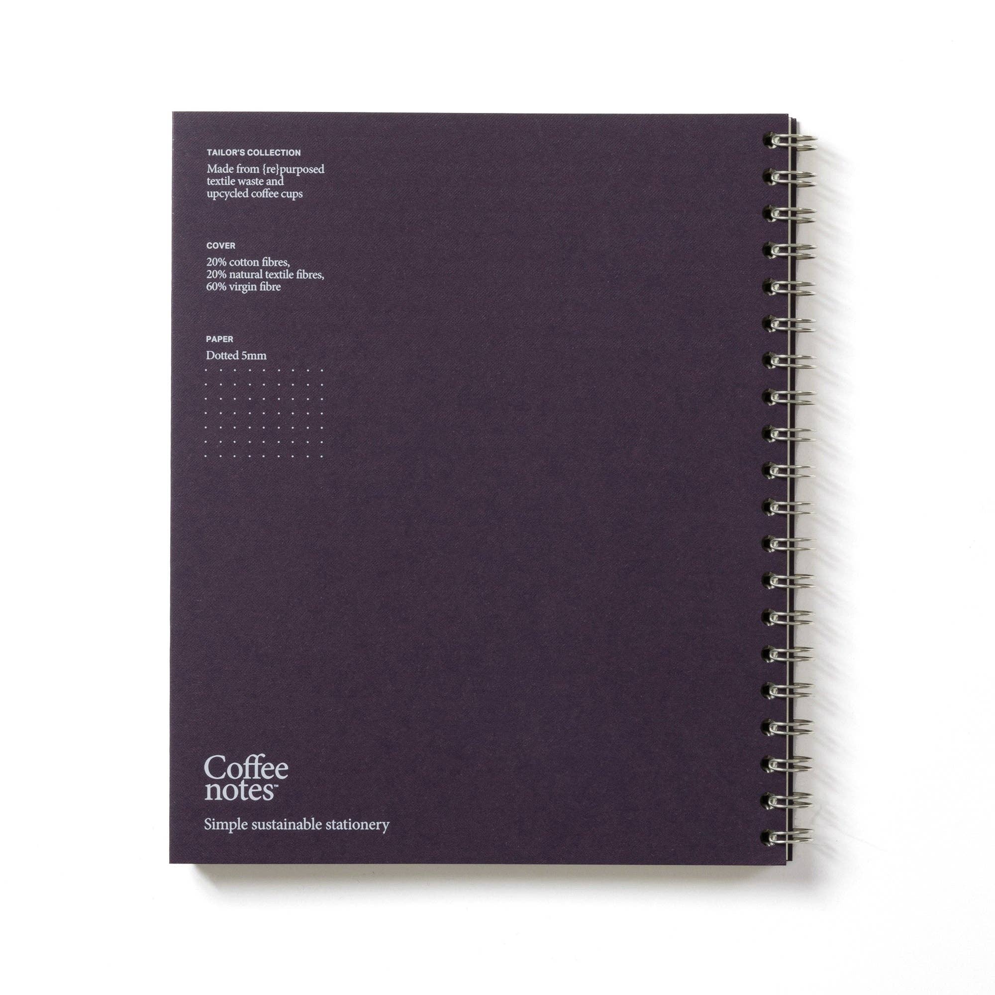 Aubergine Tweed Wirebound Notebook (Dotted): Grande