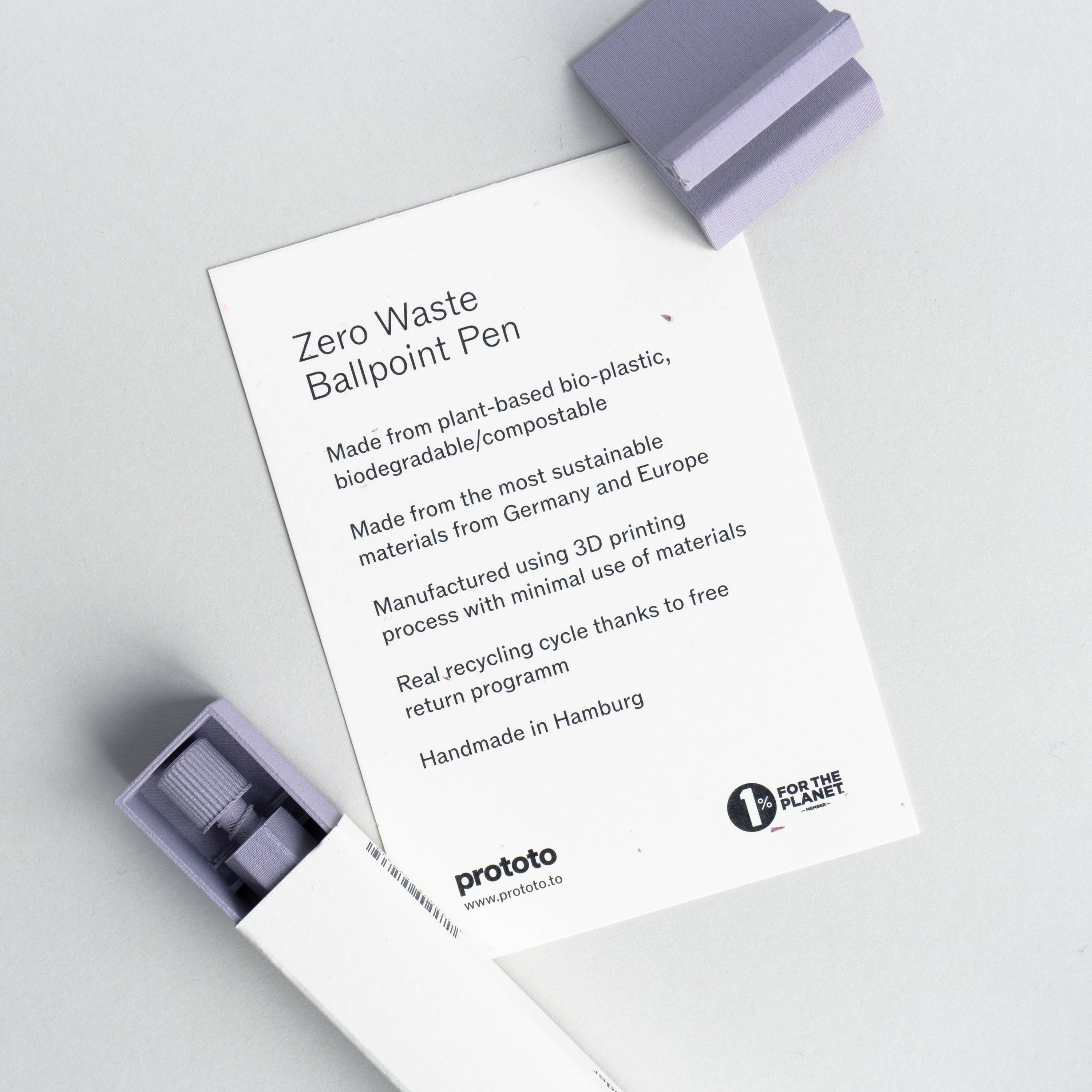 Display + Information for Zero Waste Ballpoint Pen: Sage / English