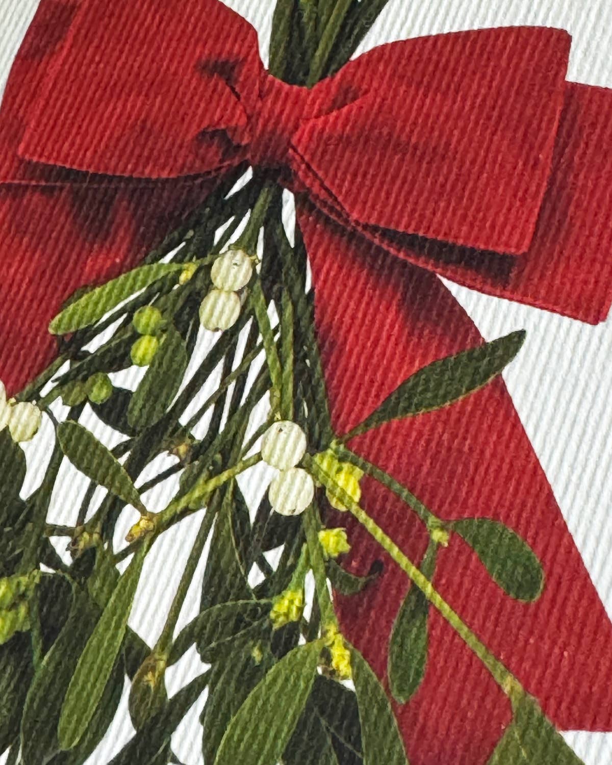 Mistletoe Bow Christmas Greeting Card by Canonbury Press