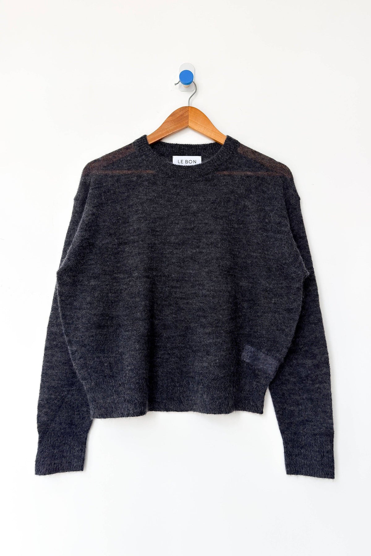 Cecile Crew Neck Mohair Sweater (3XS/S-2M/L): Charcoal (3XS/S-2M/L)