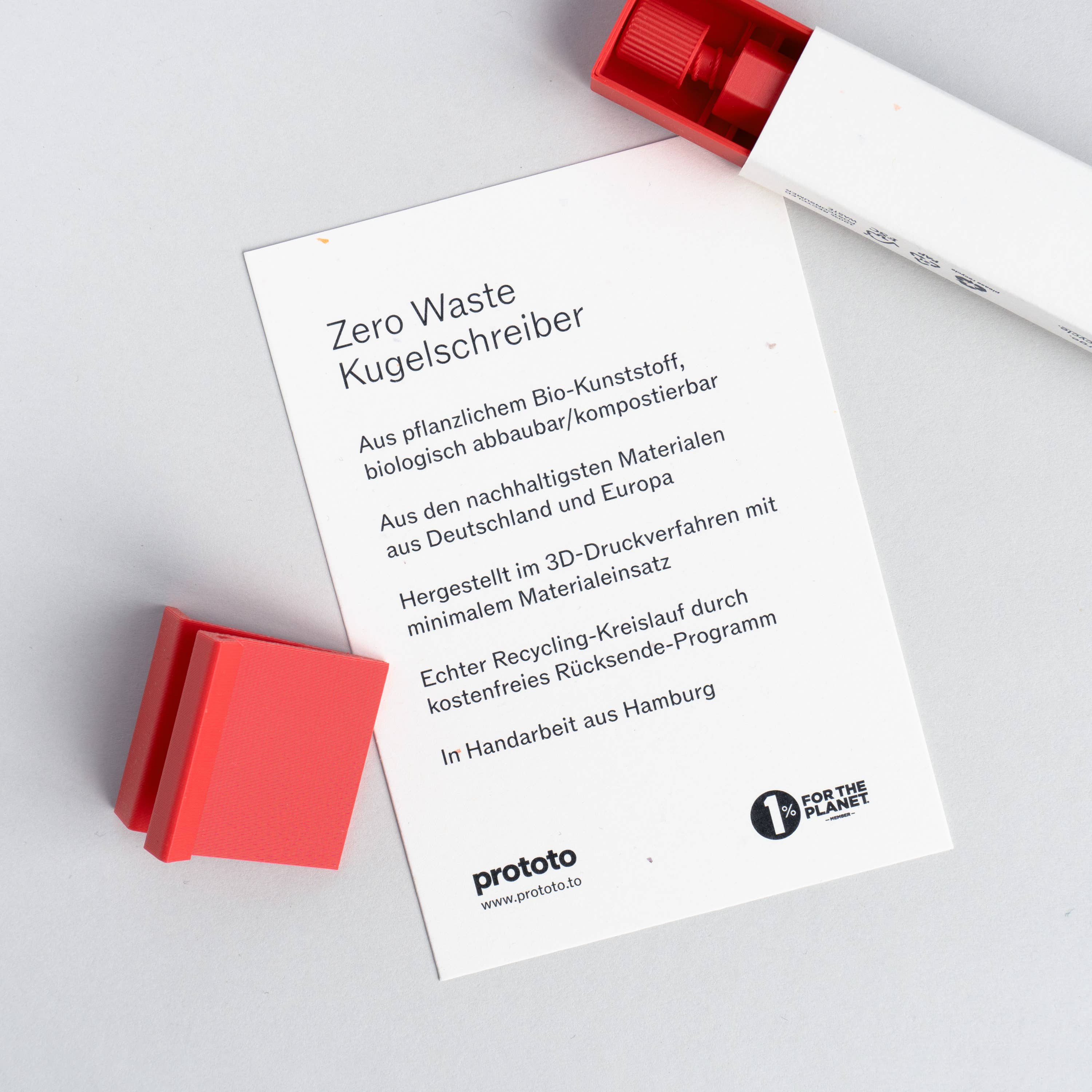 Display + Information for Zero Waste Ballpoint Pen: Sage / English