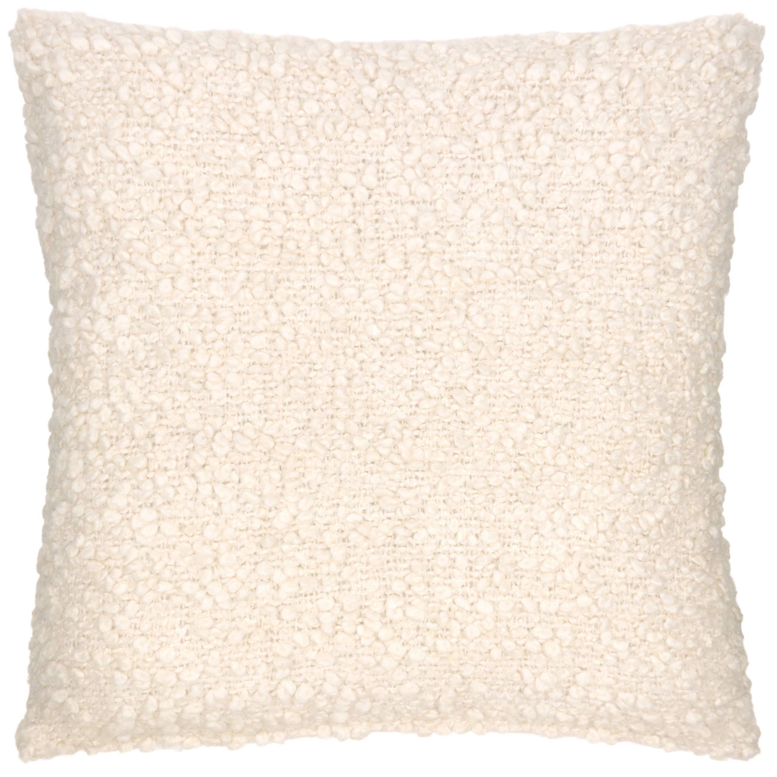Loloi ivory boucle textured decorative throw pillow
