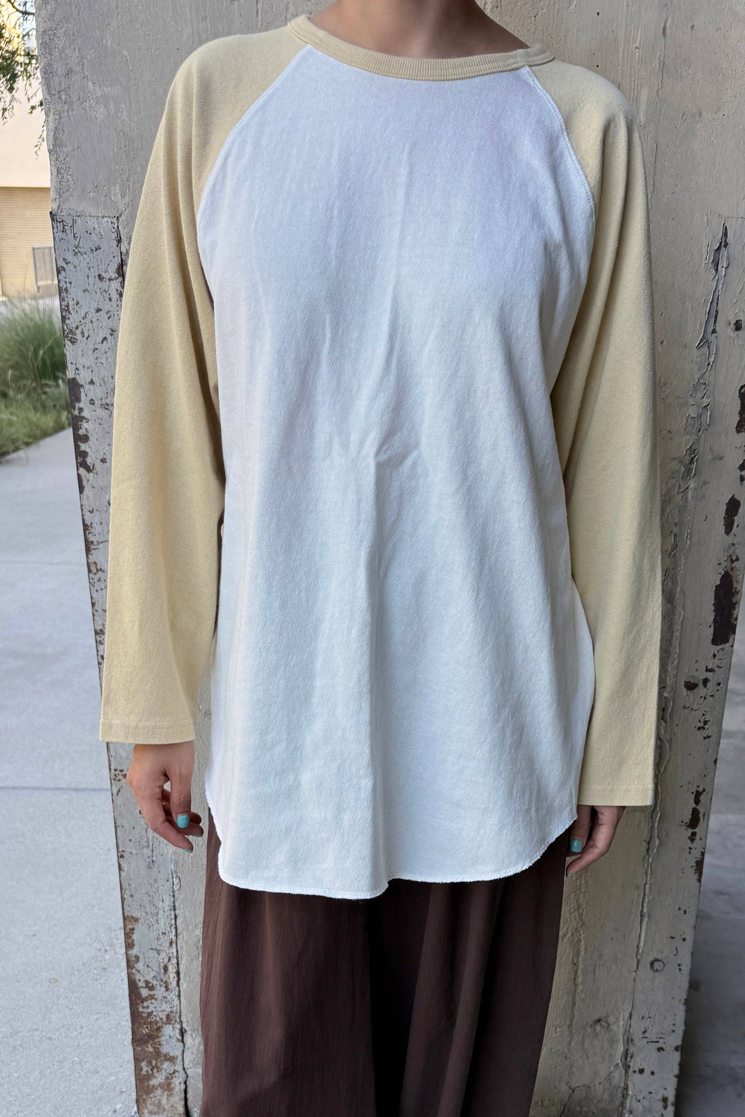 Heavy Cotton Raglan Tee (3XS/S-2M/L): White Cotton