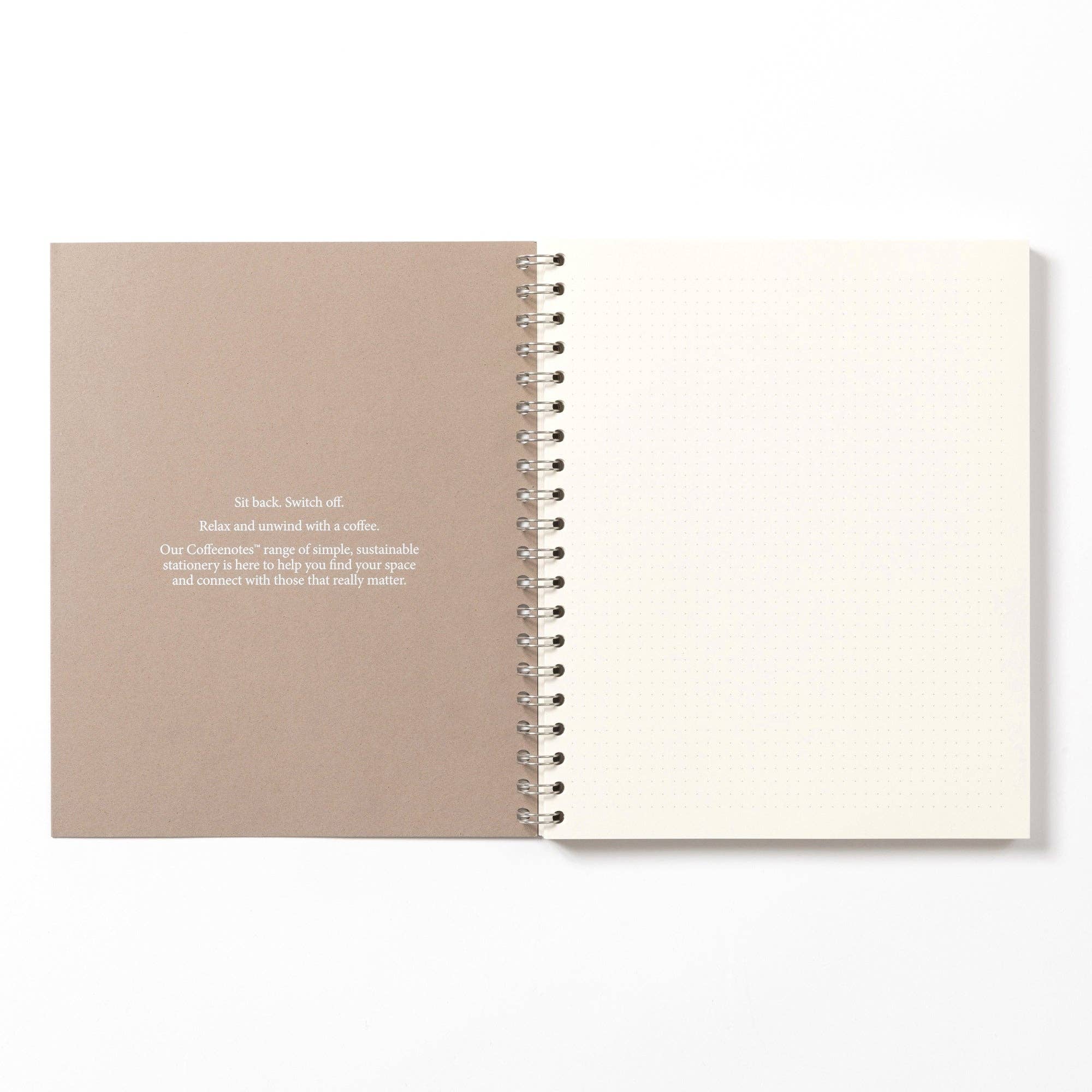 Almond Wirebound Notebook (Dotted): Grande - Coffeenotes