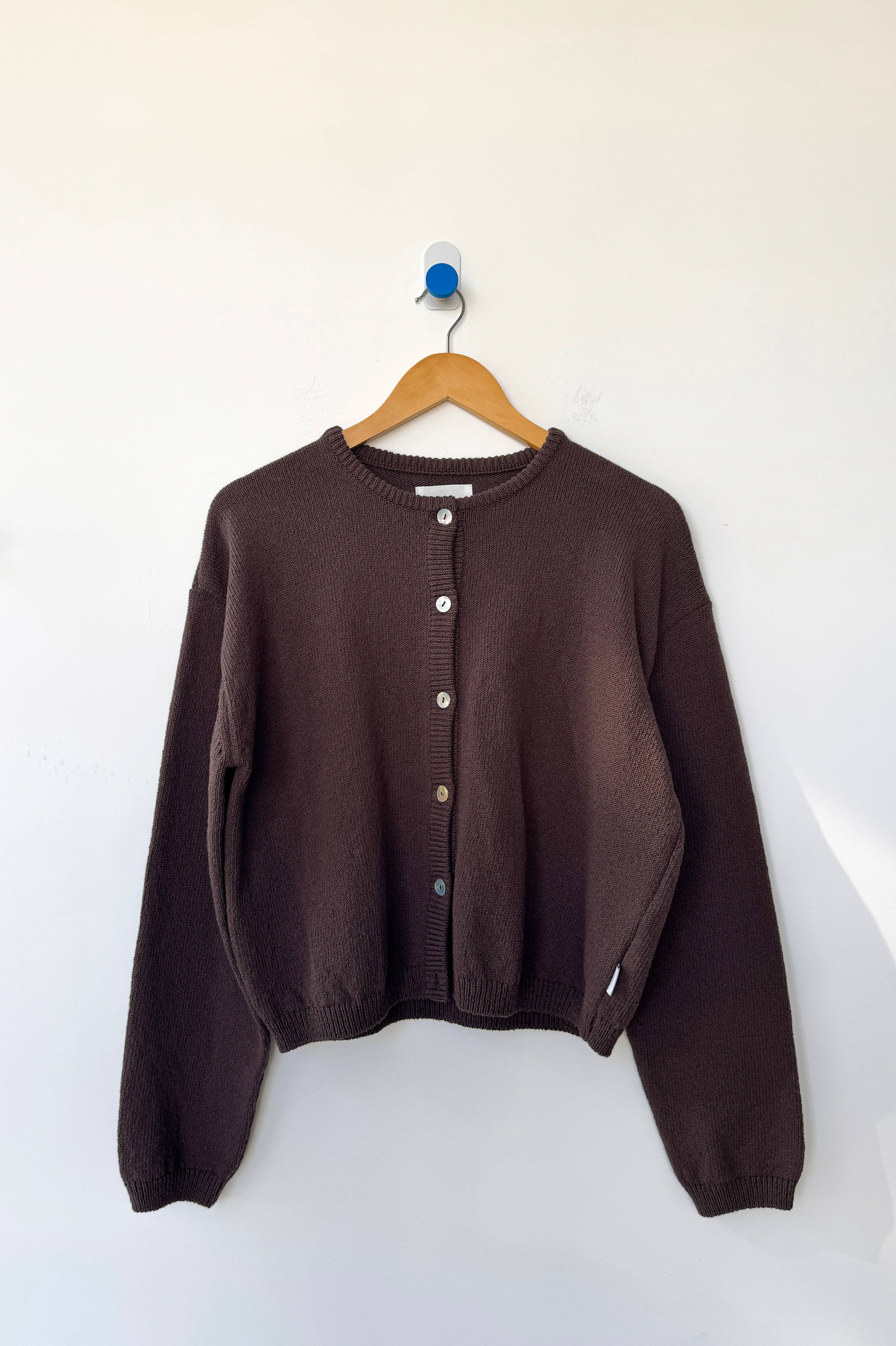 Leila Cotton Cardigan Brown - Le Bon Shoppe