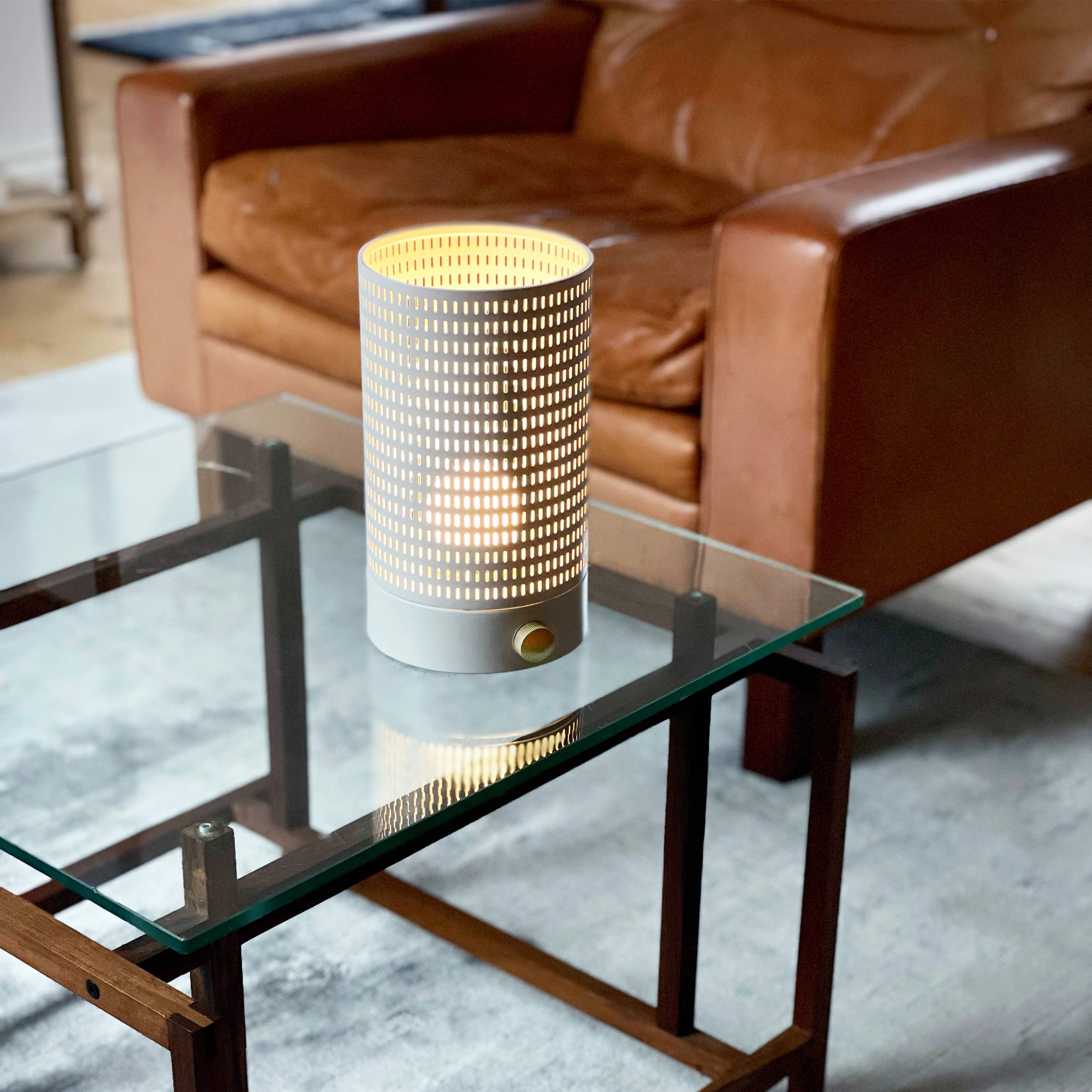 Mesh white/ brass lantern - by Dyberg Larsen