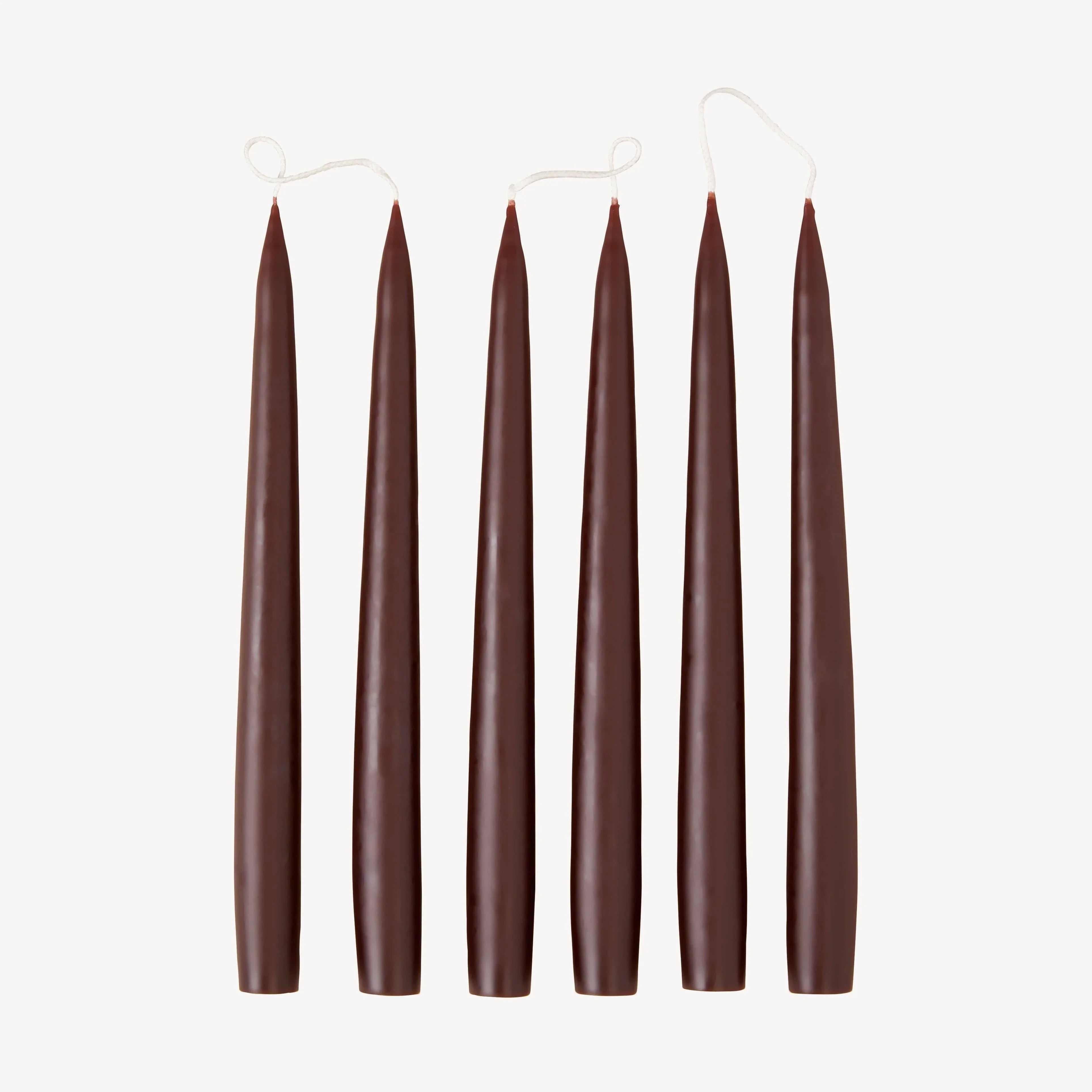 OVO brown beeswax taper candles set of five, minimalist and premium design