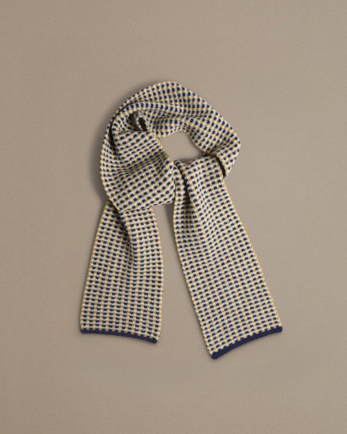 Small Check Scarf | Navy