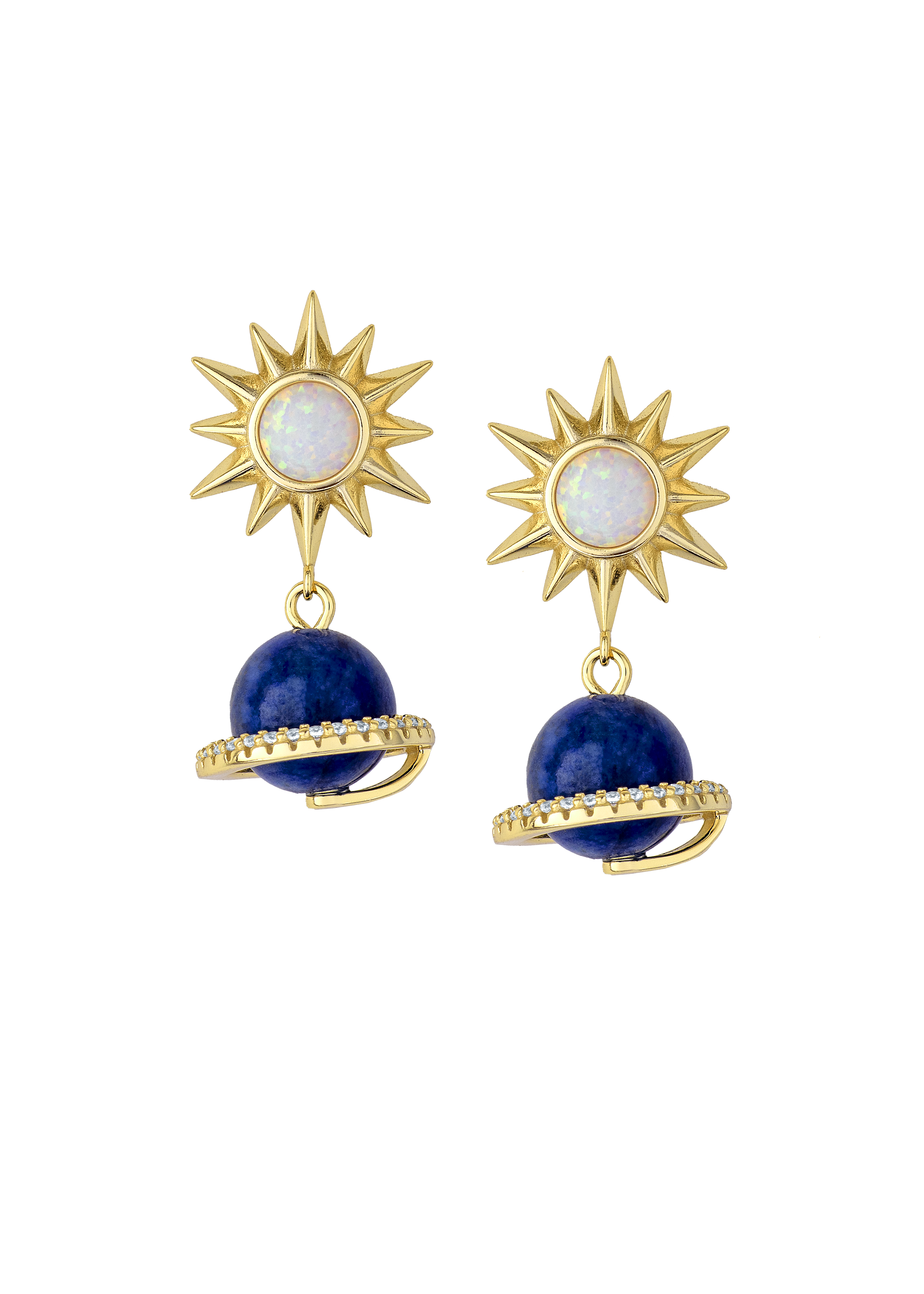 Lapis & Opal Planet Earrings - by Atelier 18
