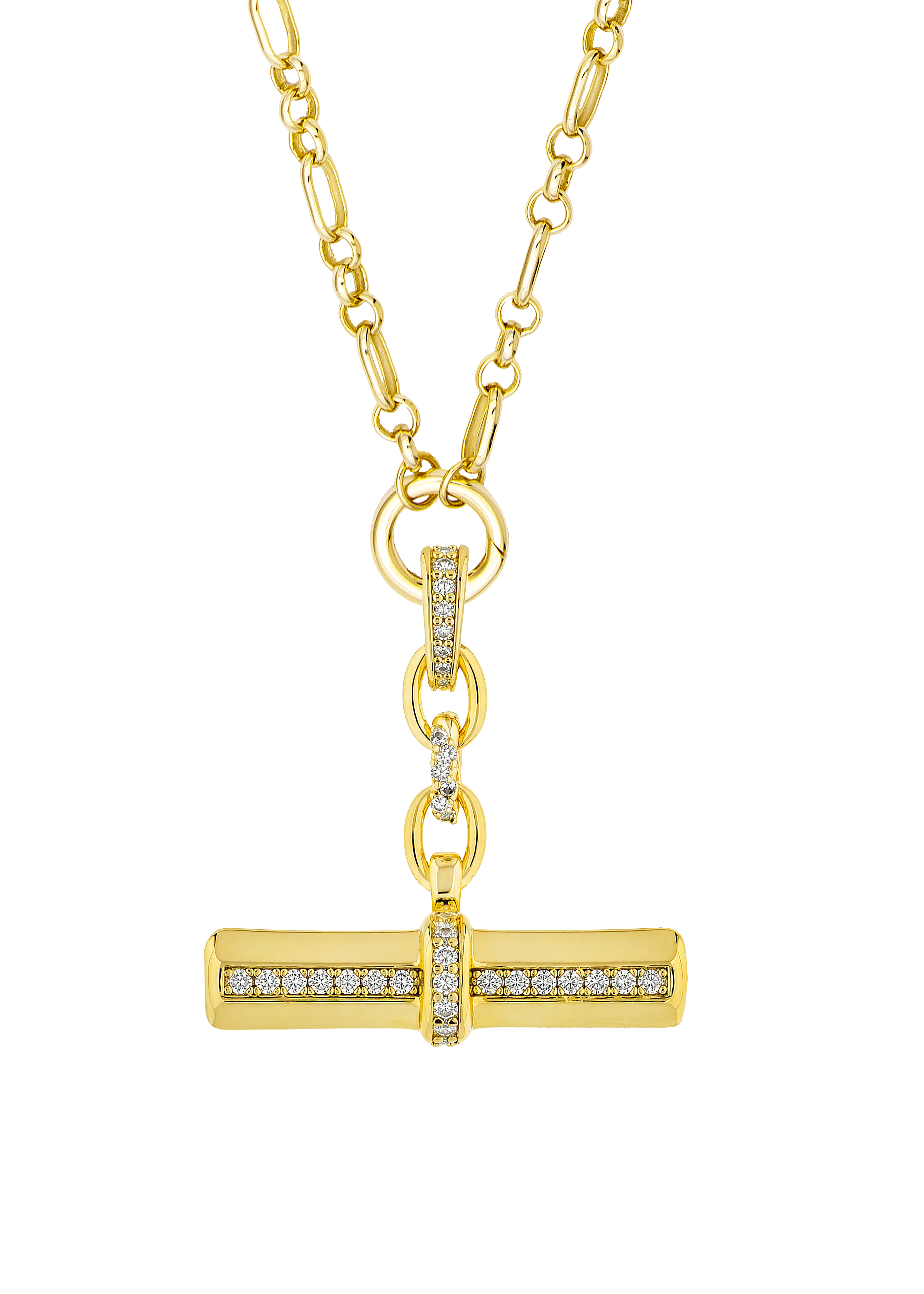T-Bar Pendant in White on Classic 16" Belcher — Atelier 18
