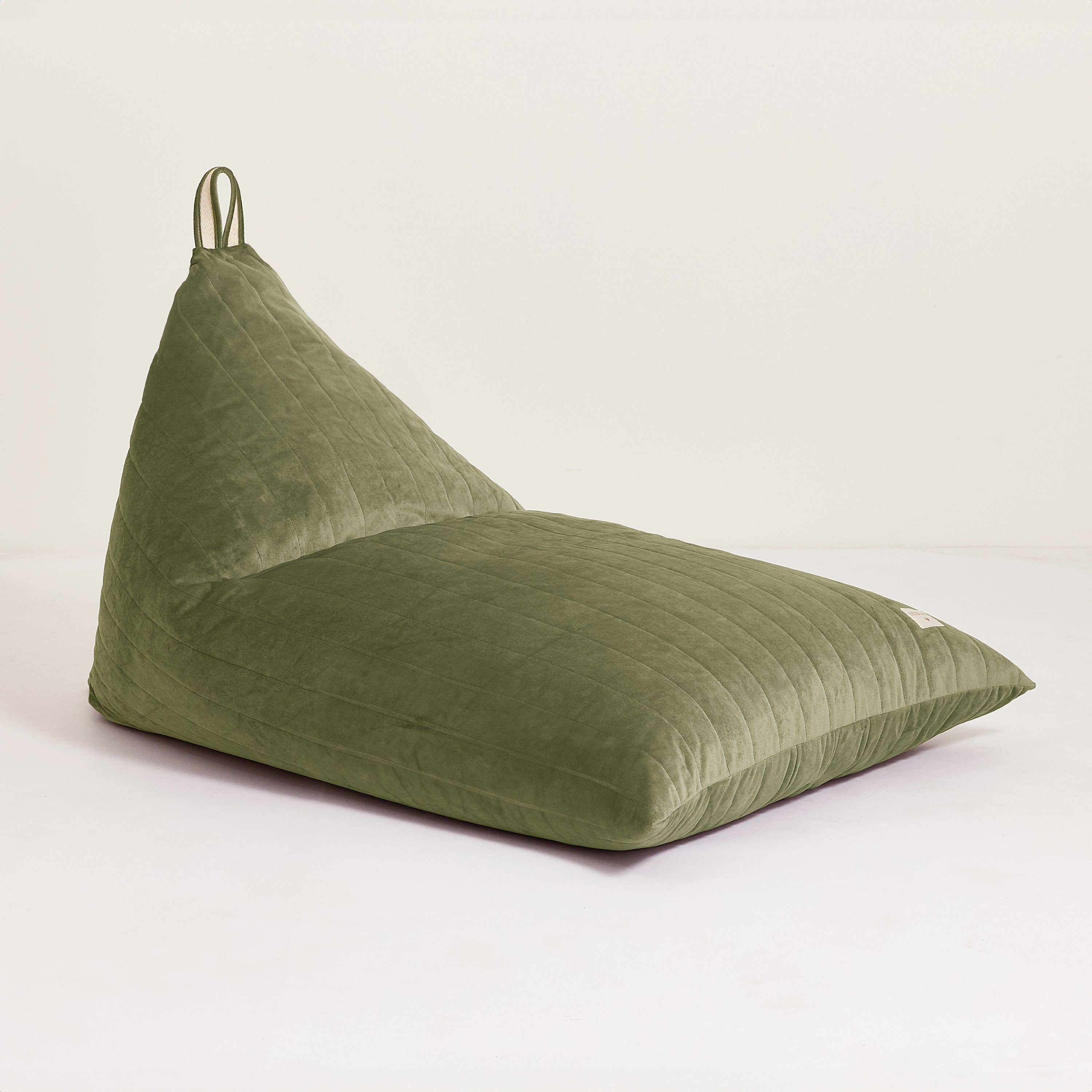 Nobodinoz velvet corduroy bean bag chair in dusty pink