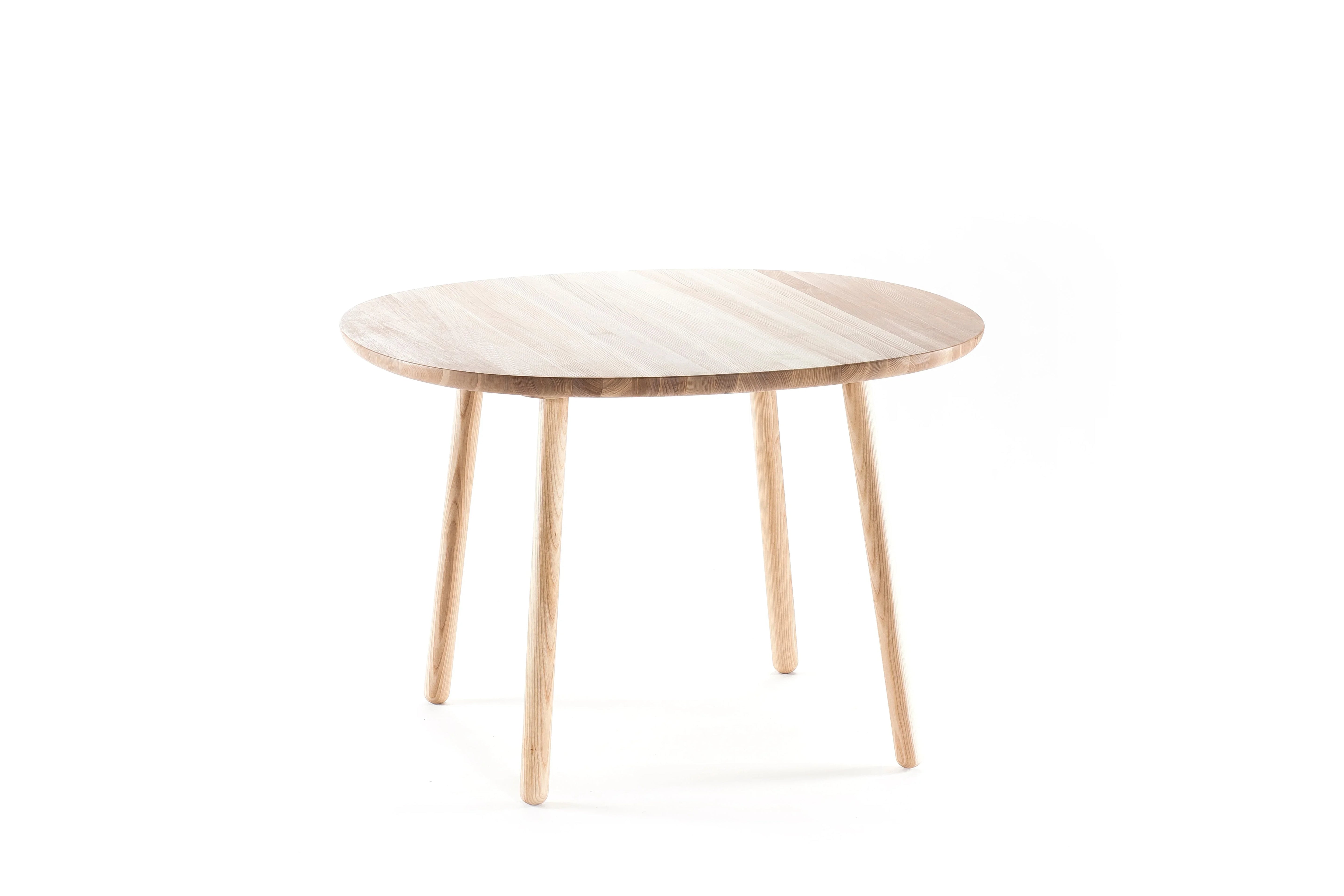 Ndin1100ash round dining table in light ash wood with minimalist design