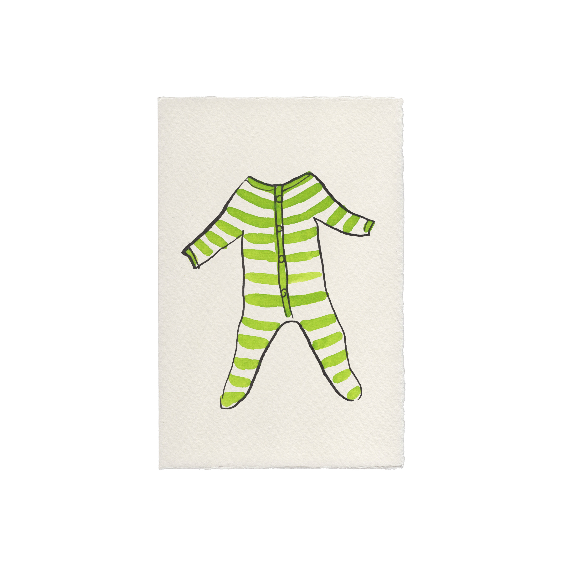 Striped Babygro Baby Card: Blue