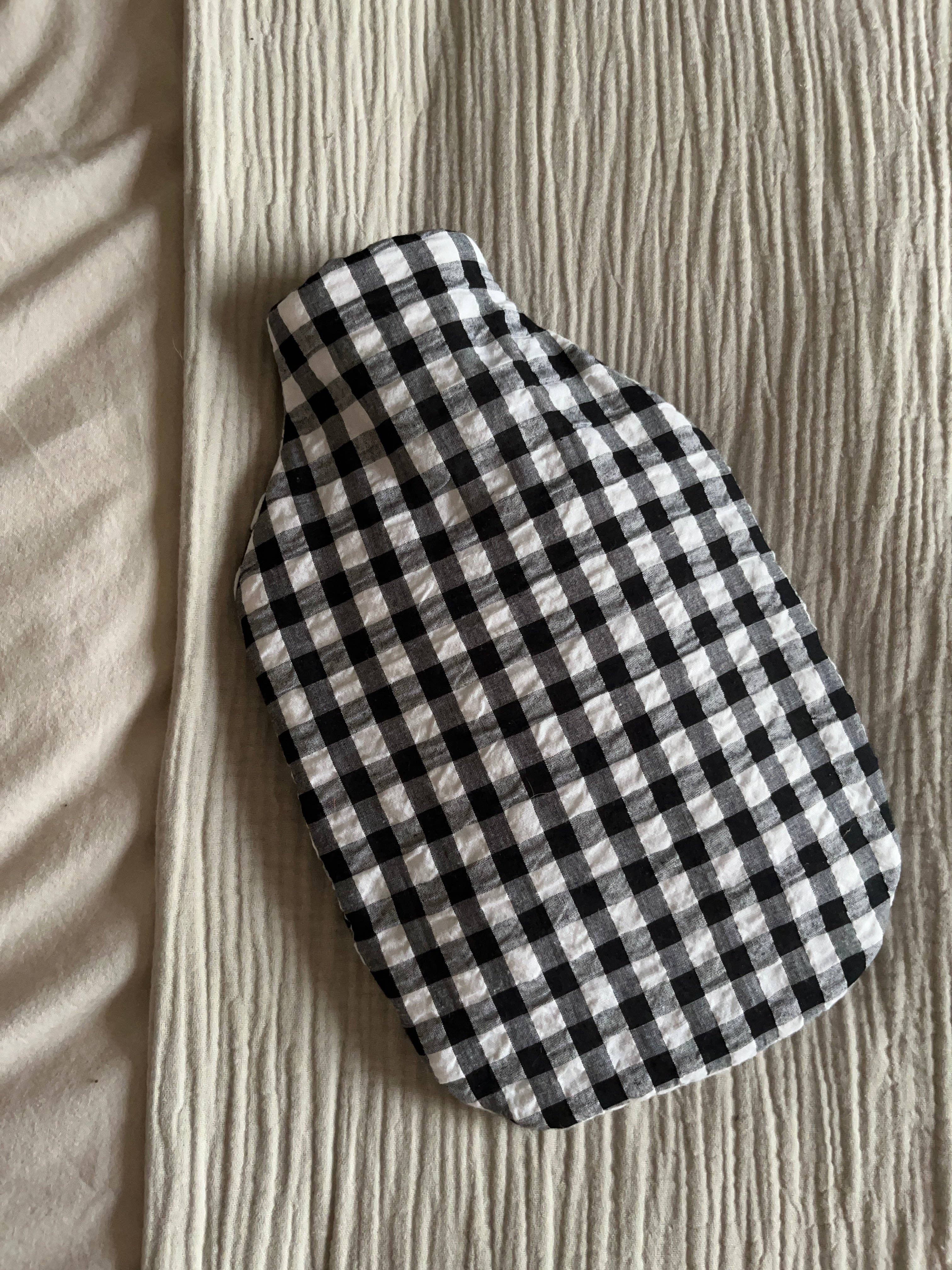 Hot water bottle - Gingham seersucker