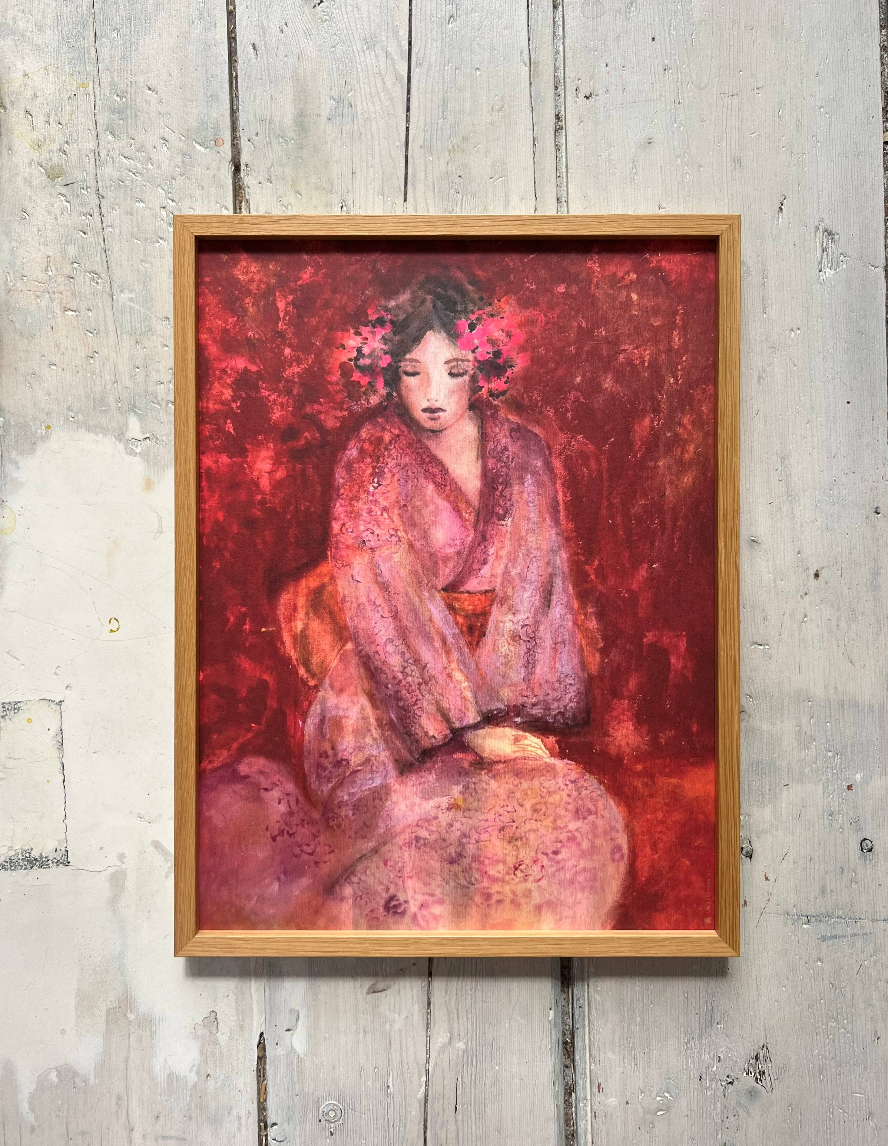 Framed Art Print "Fleurs Japonaises": 70cm x 100cm Tinystories