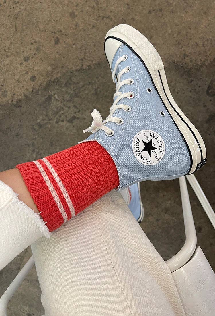 Boyfriend Socks in Coral — Le Bon Shoppe