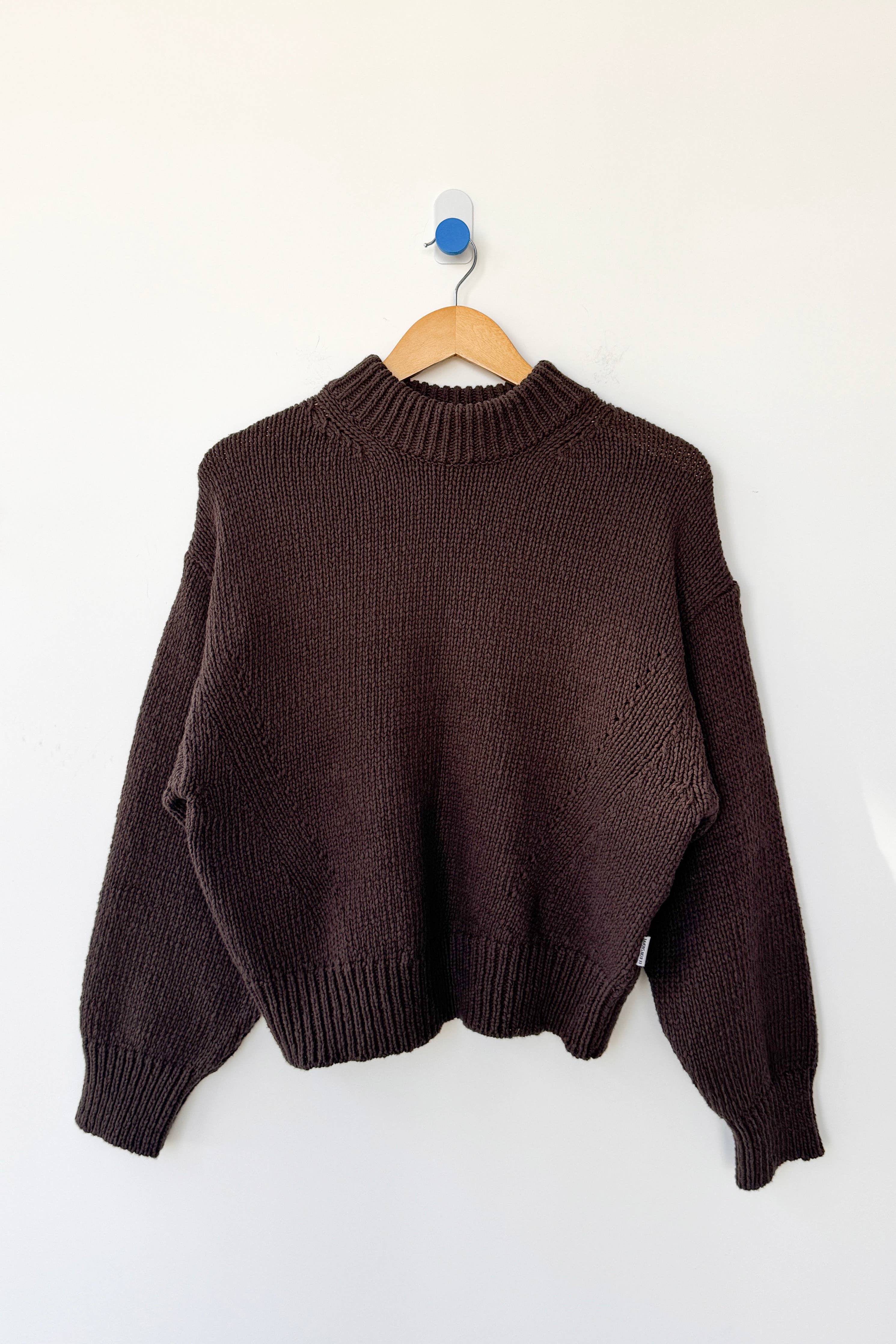 Zoe Cotton Sweater Brown - Le Bon Shoppe