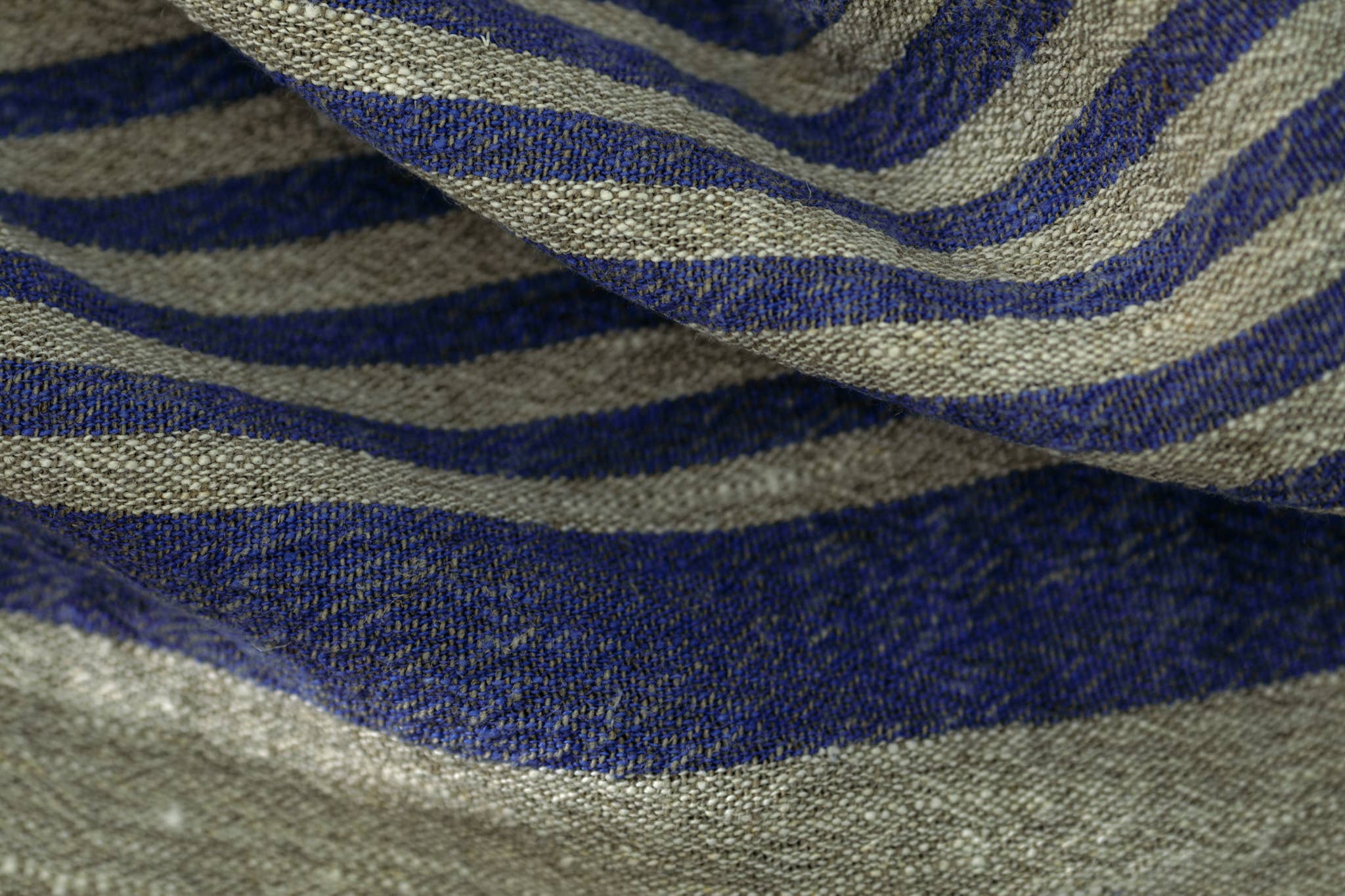 Linen Tea Towel  / Cobalt stripes by Dodesign