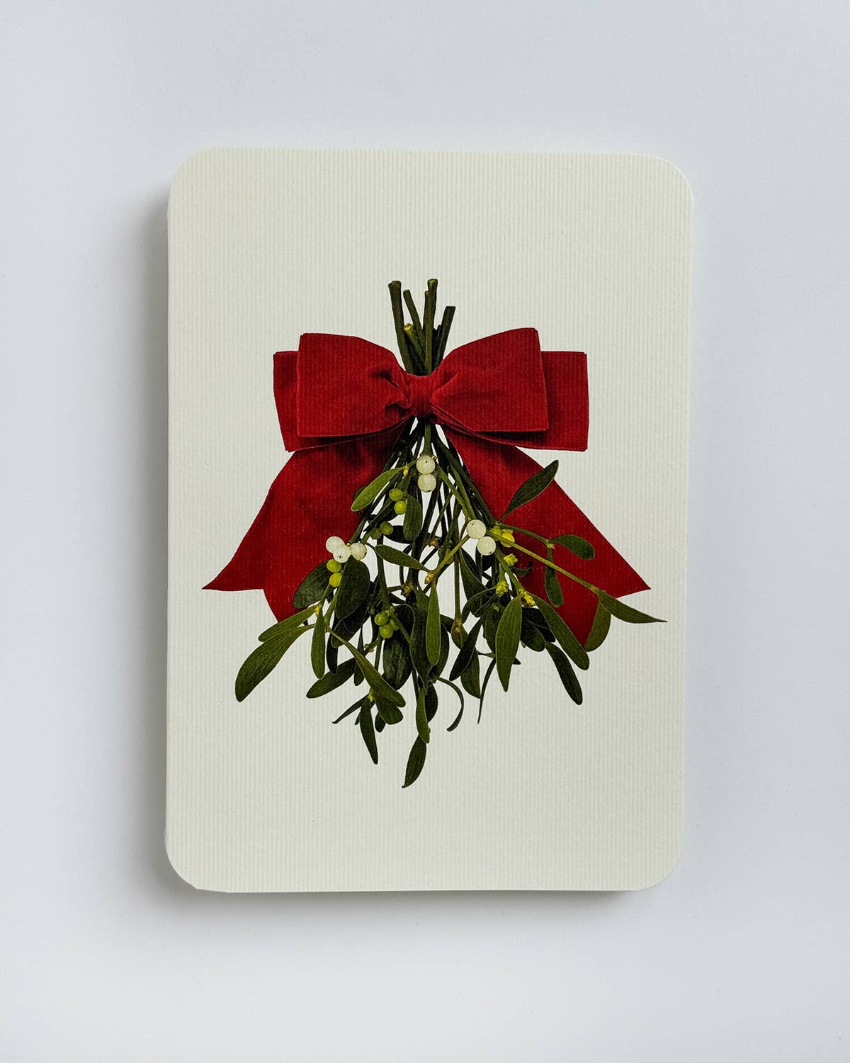 Mistletoe Bow Christmas Greeting Card  by Canonbury Press
