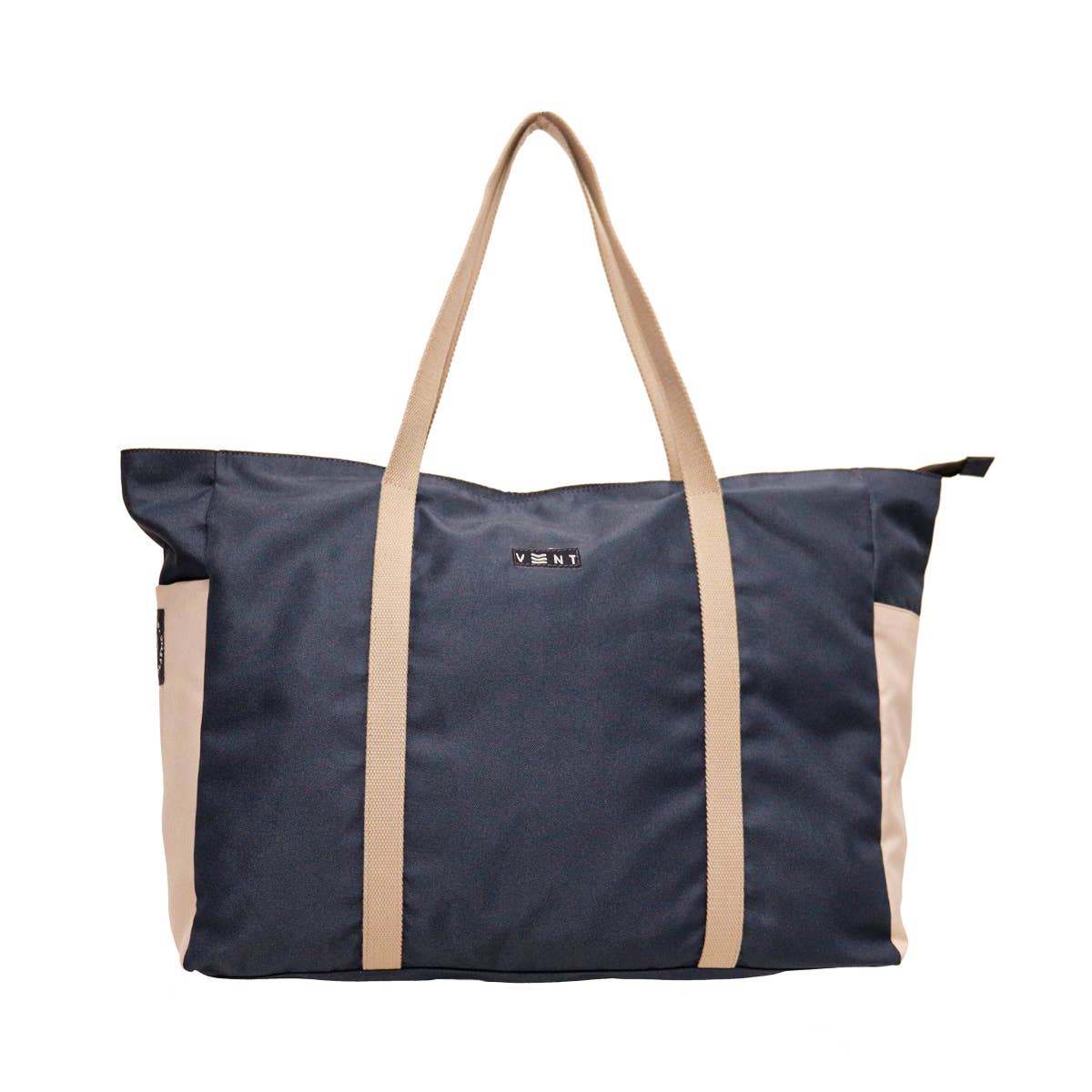 Large Zipped Shopper Bag - Recycled Ocean Plastic - Navy