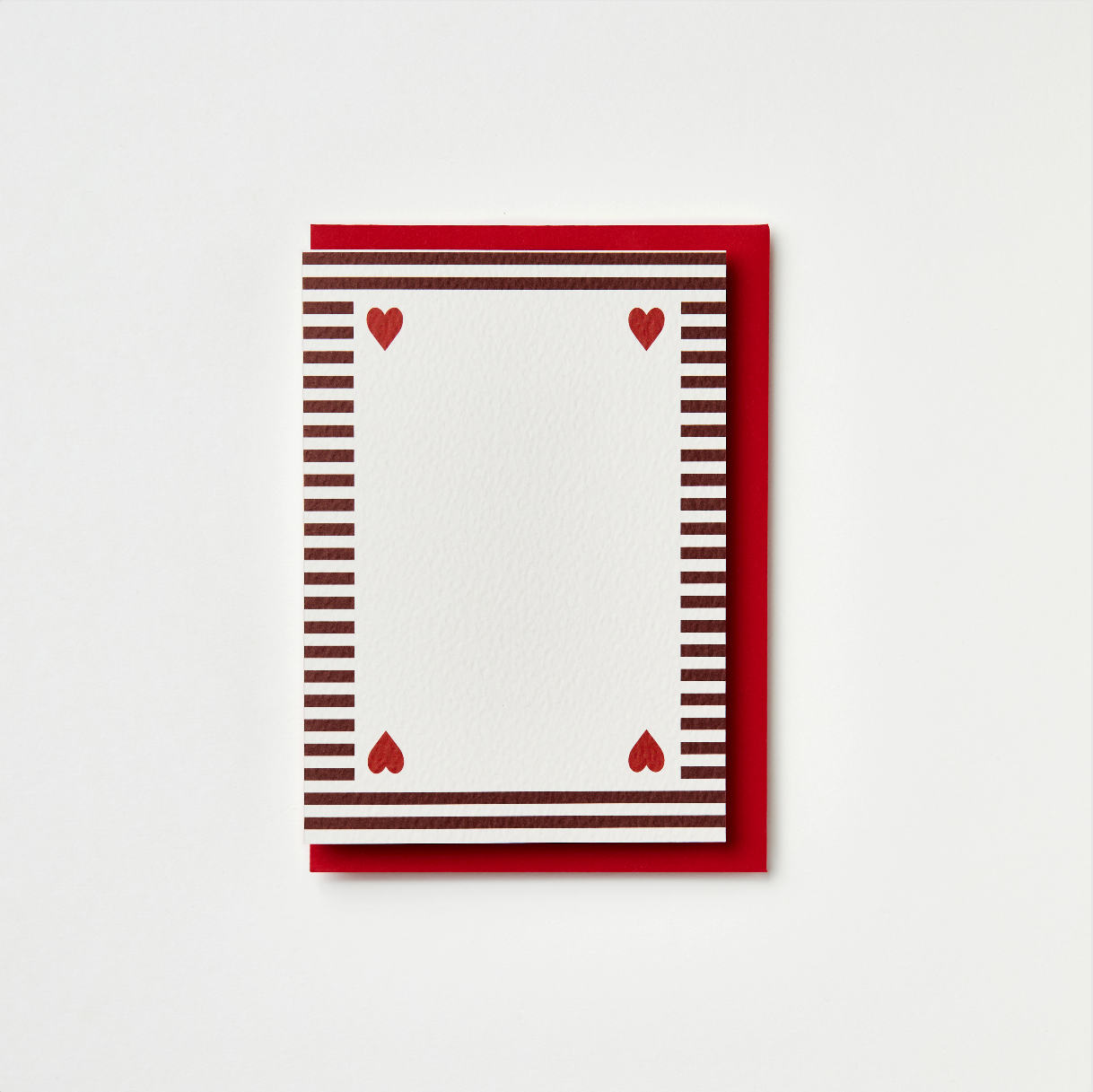 Four red hearts valentines day card