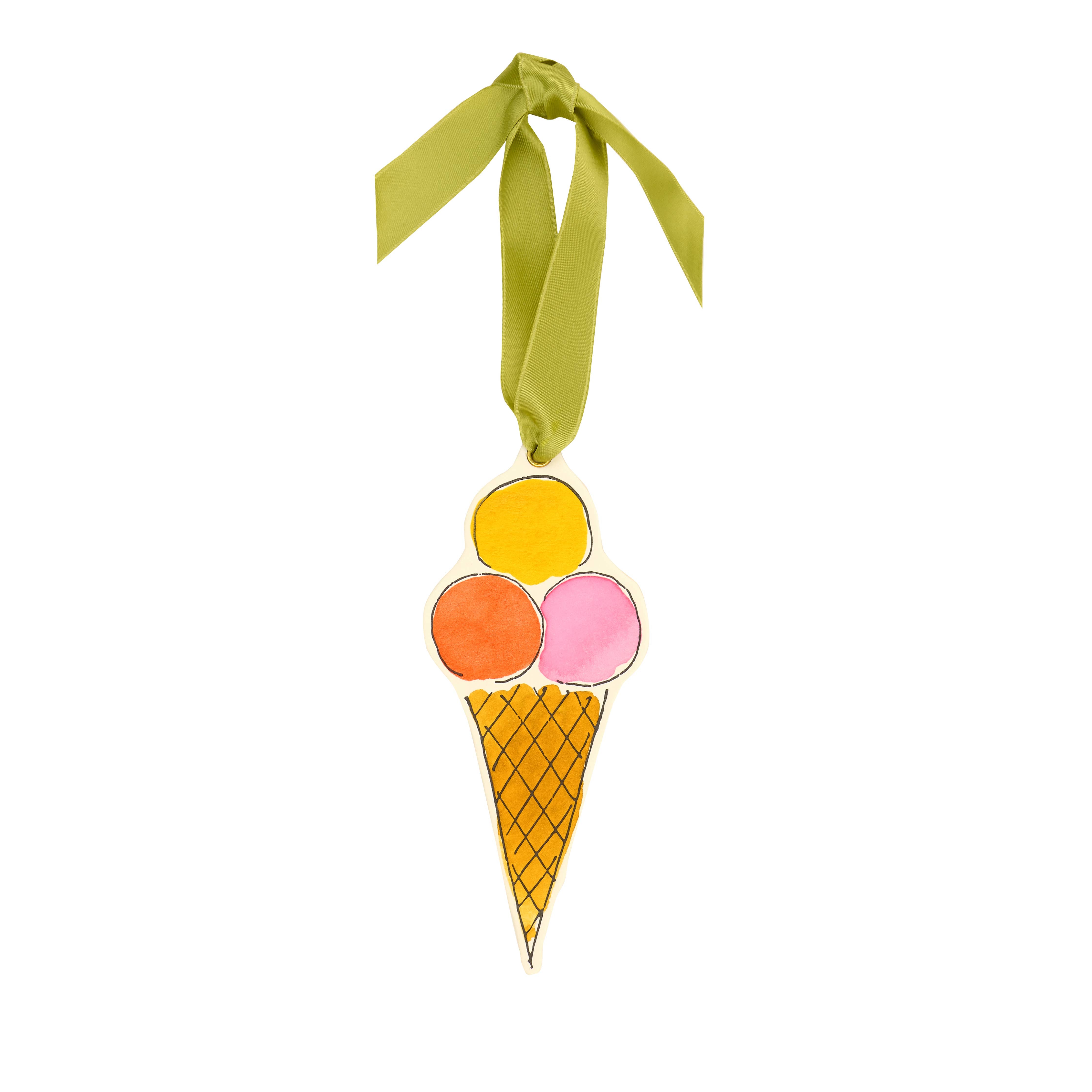 Ice Cream Charm / Decoration / Ornament / Gift Tag - Scribble & Daub