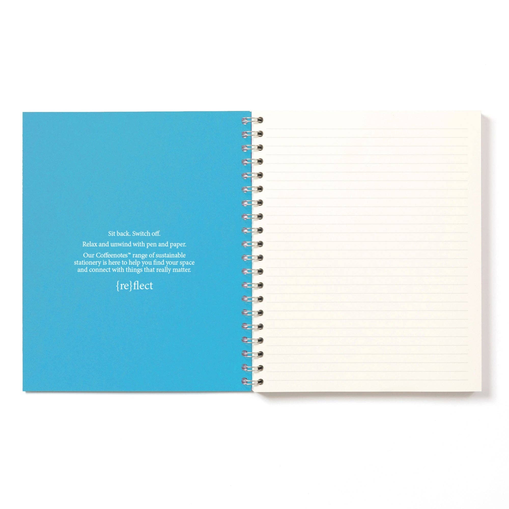 Deep Blue Wirebound Notebook (Plain): Grande