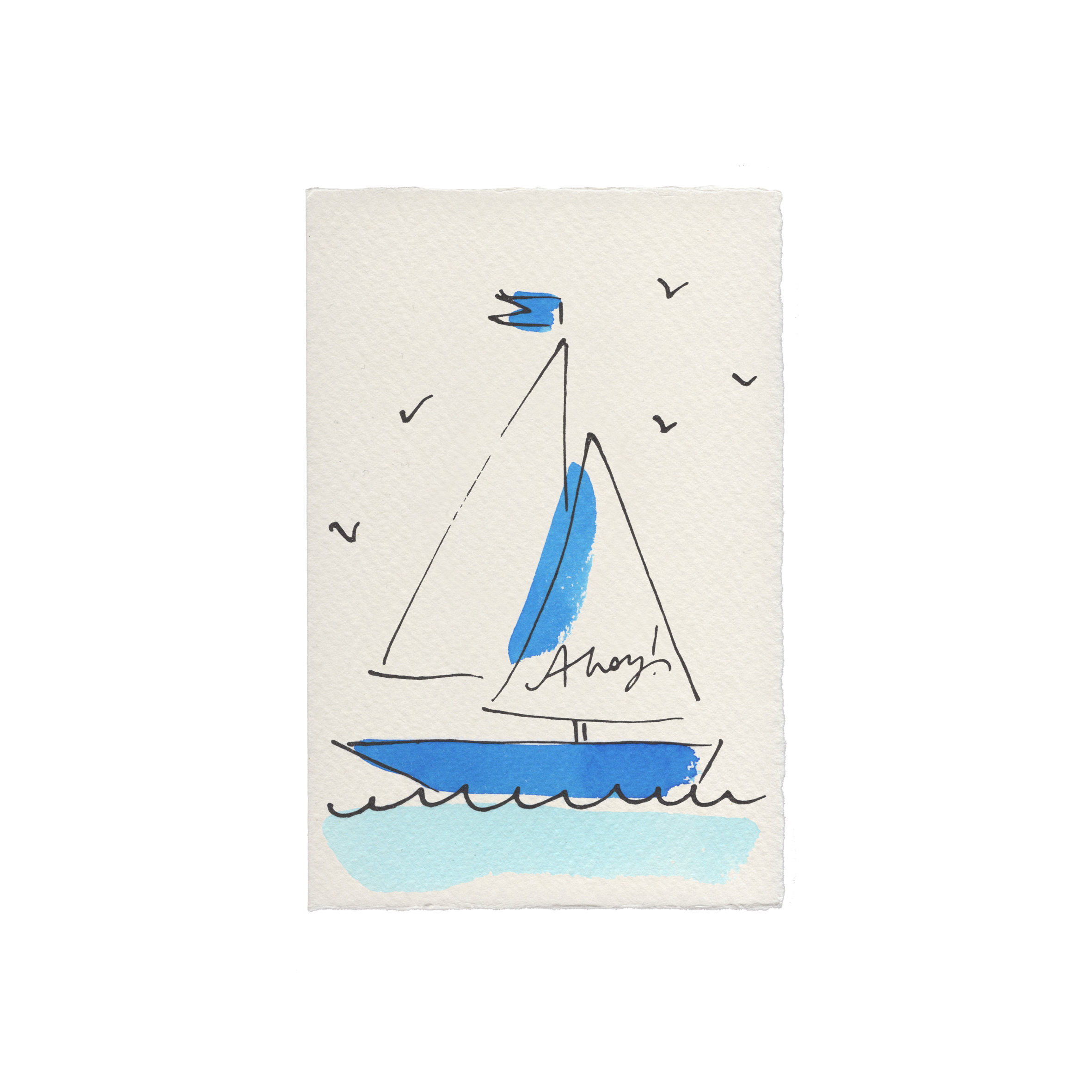 Sailing Boat (Ahoy!) : Blue - Scribble & Daub