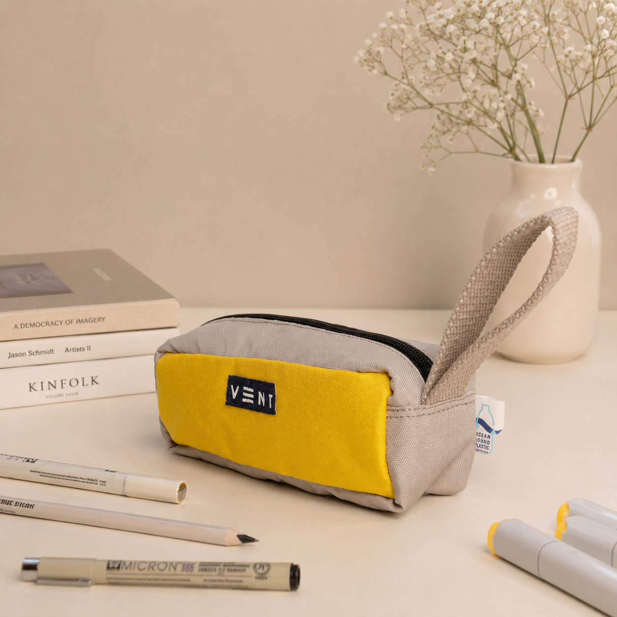 Pencil Case - Recycled Ocean Plastic - Yellow