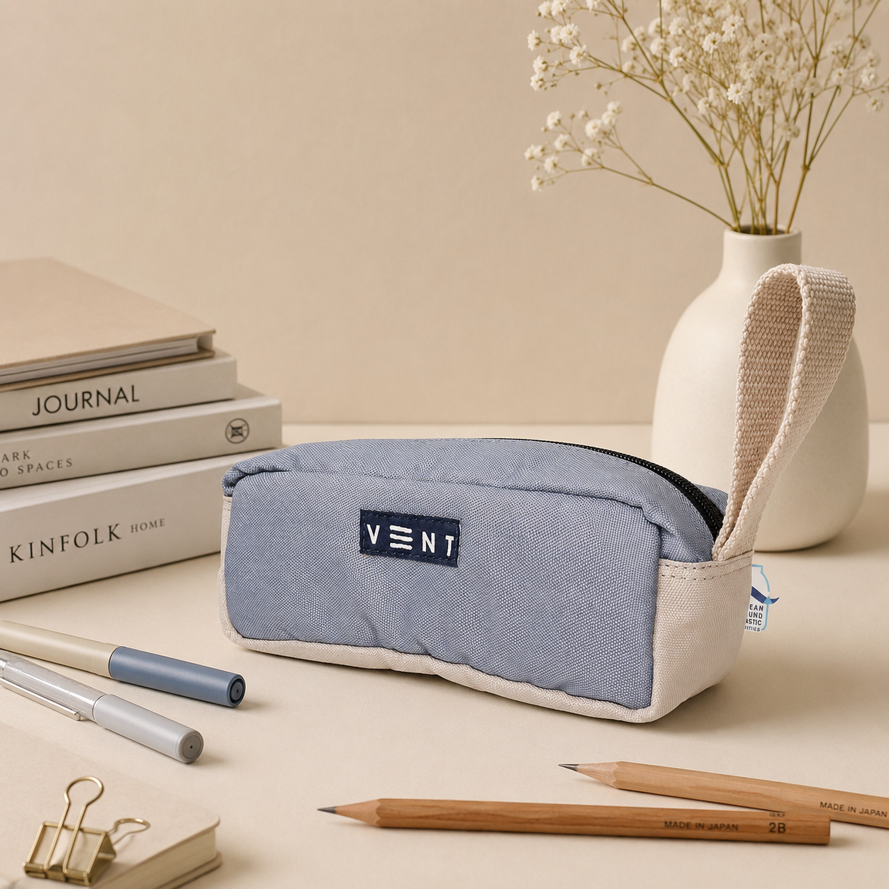 Pencil Case - Recycled Ocean Plastic - Dusty Blue