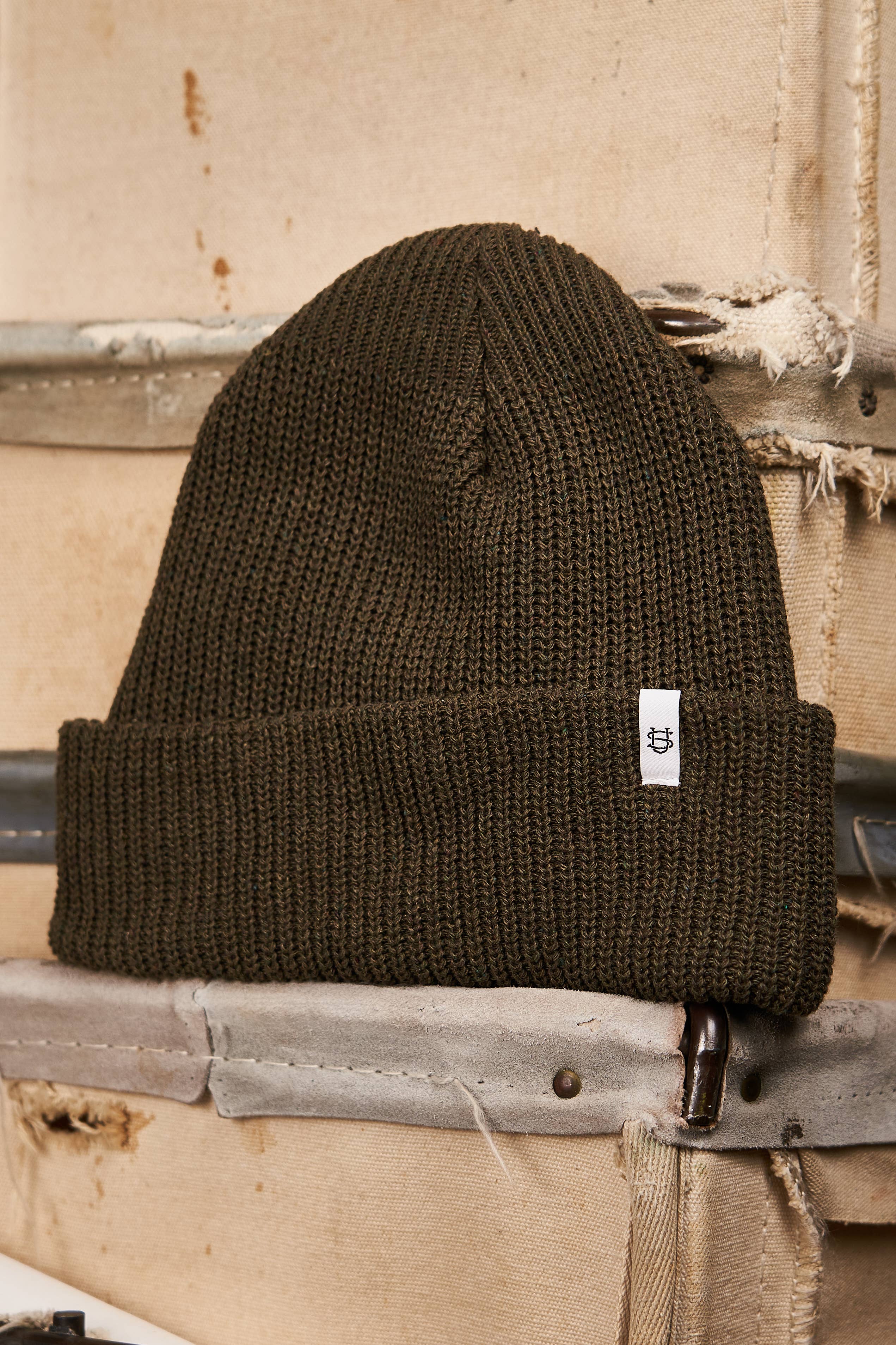 Olive Drab Upcycled Cotton Watchcap: One Size