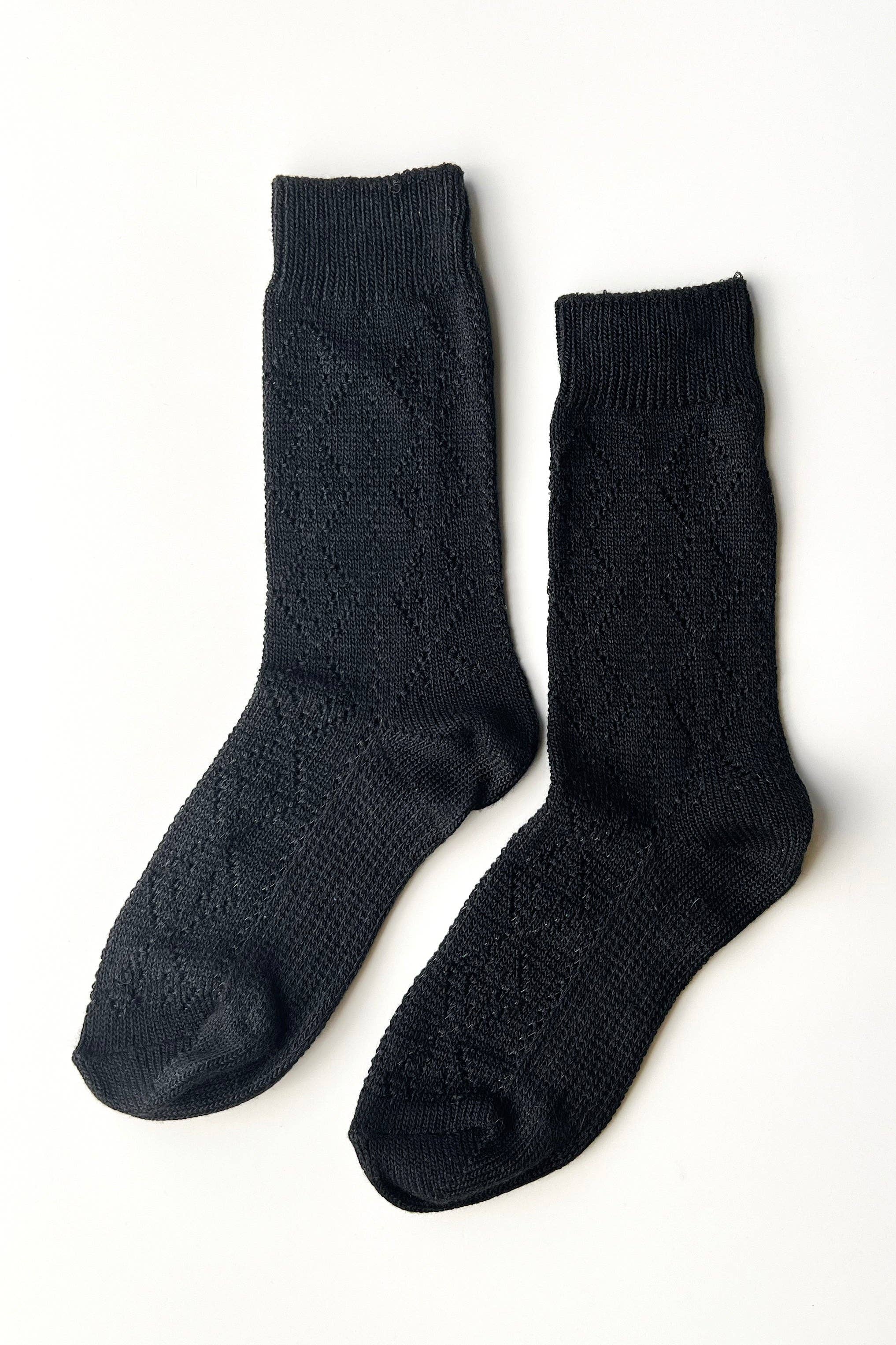 Modal Eyelet Socks (wholesale): Cobalt