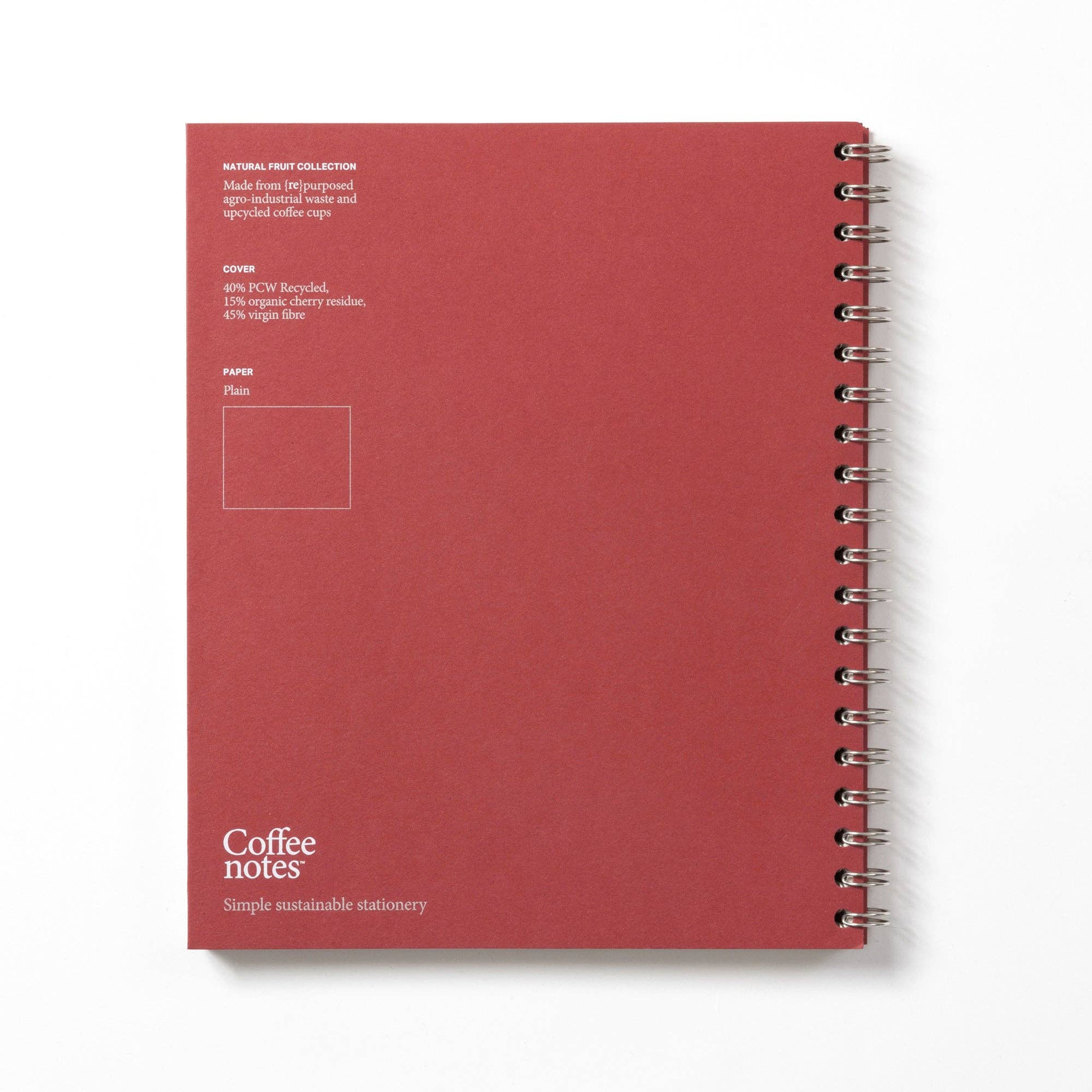 Cherry Wirebound Notebook (Plain): Grande