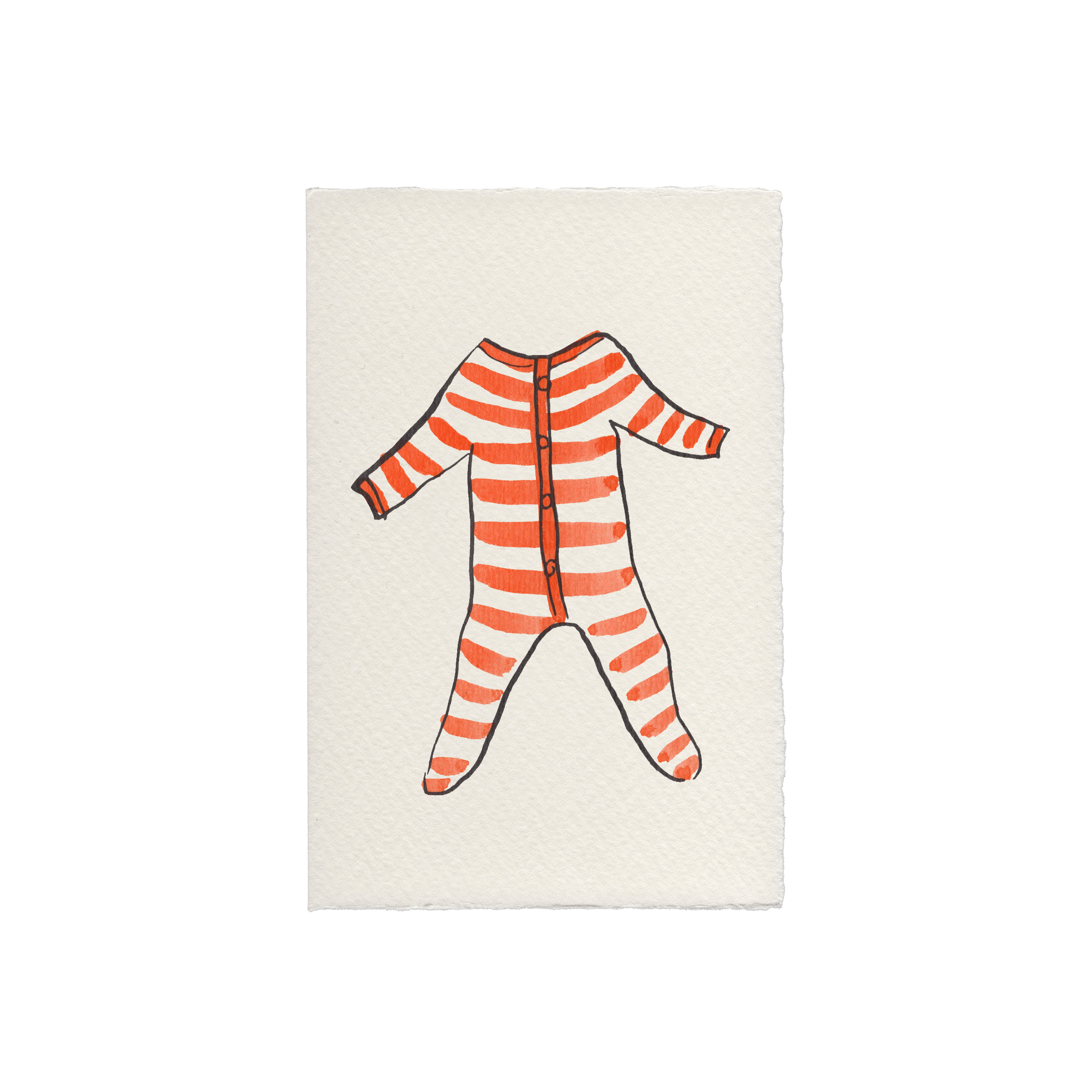 Striped Babygro Baby Card: Blue